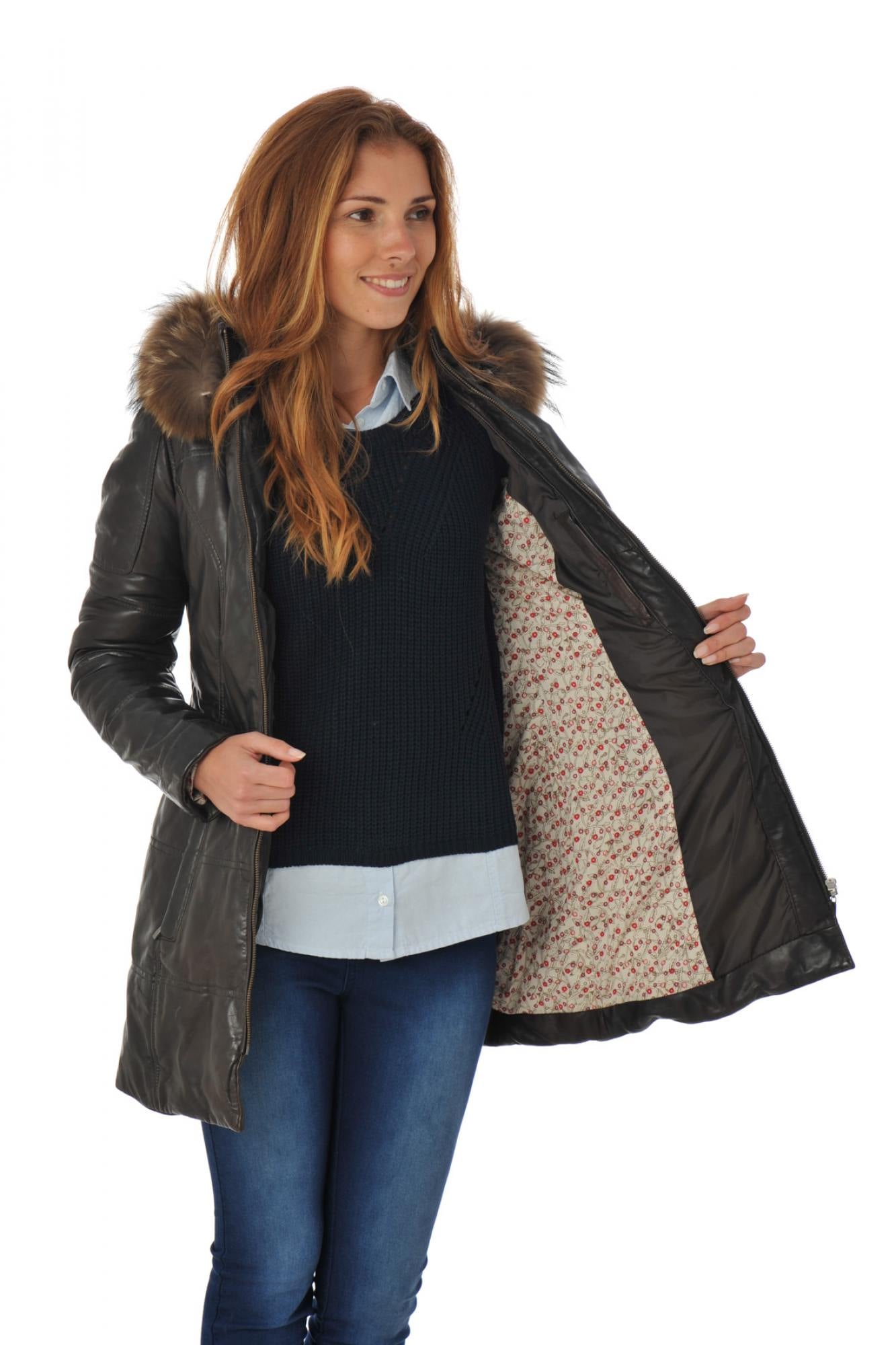 Cazadora Mujeres Rose Garden APENE FUR SHEEP AOSTA REDDISH BROWN FOURRURE FAUVE — vista 4