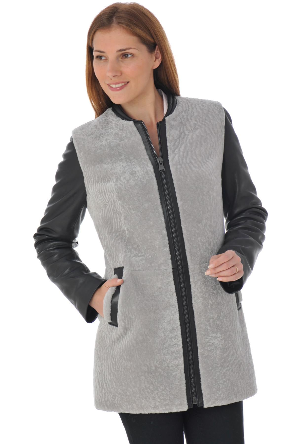 Cazadora Mujeres Intuition VISION AGNEAU NUAGE — vista 3