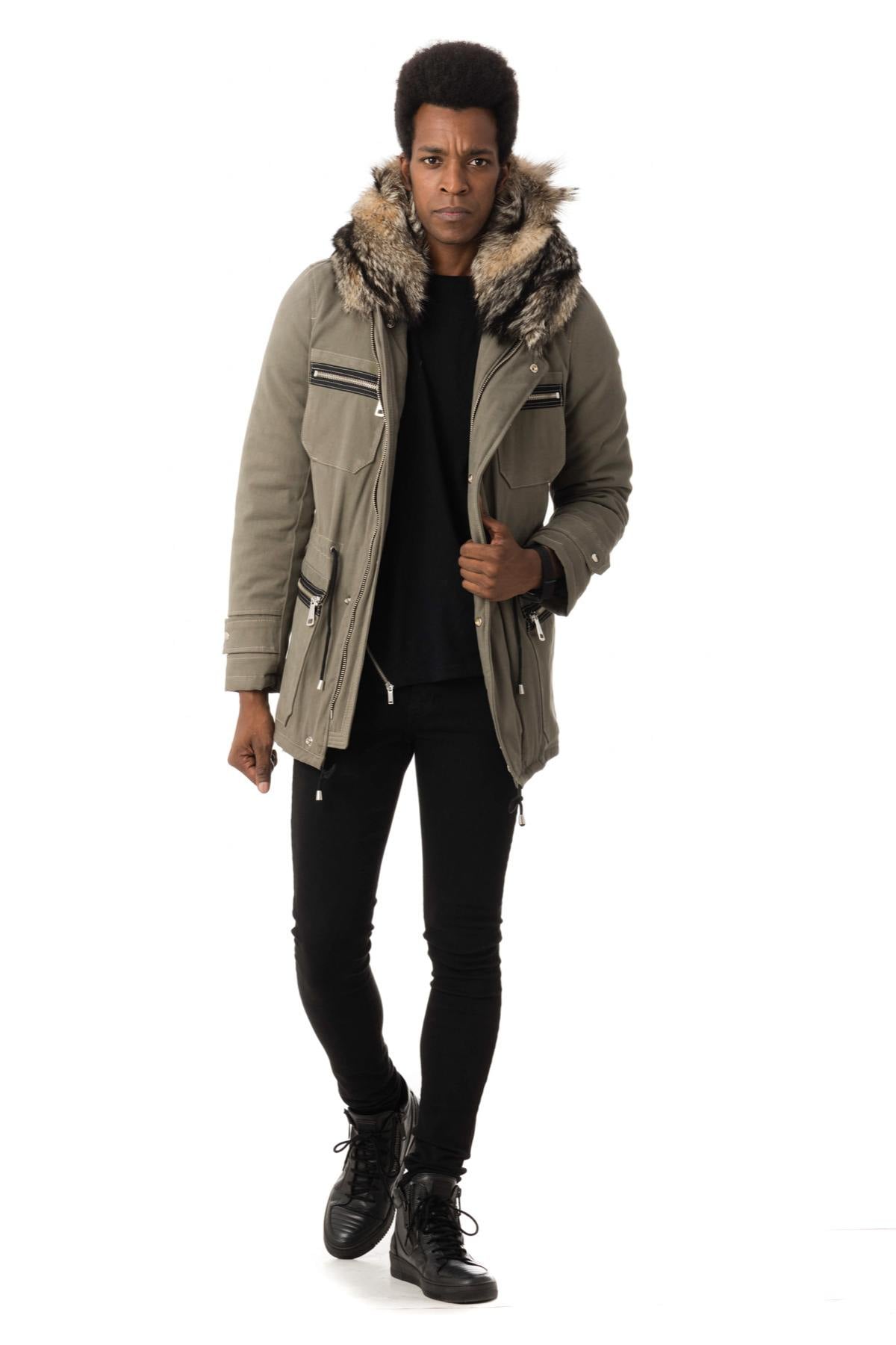 Giacche Uomo Wild Arctic By Flo & Clo ROBIN TEX + FUR VERDE — vista 2
