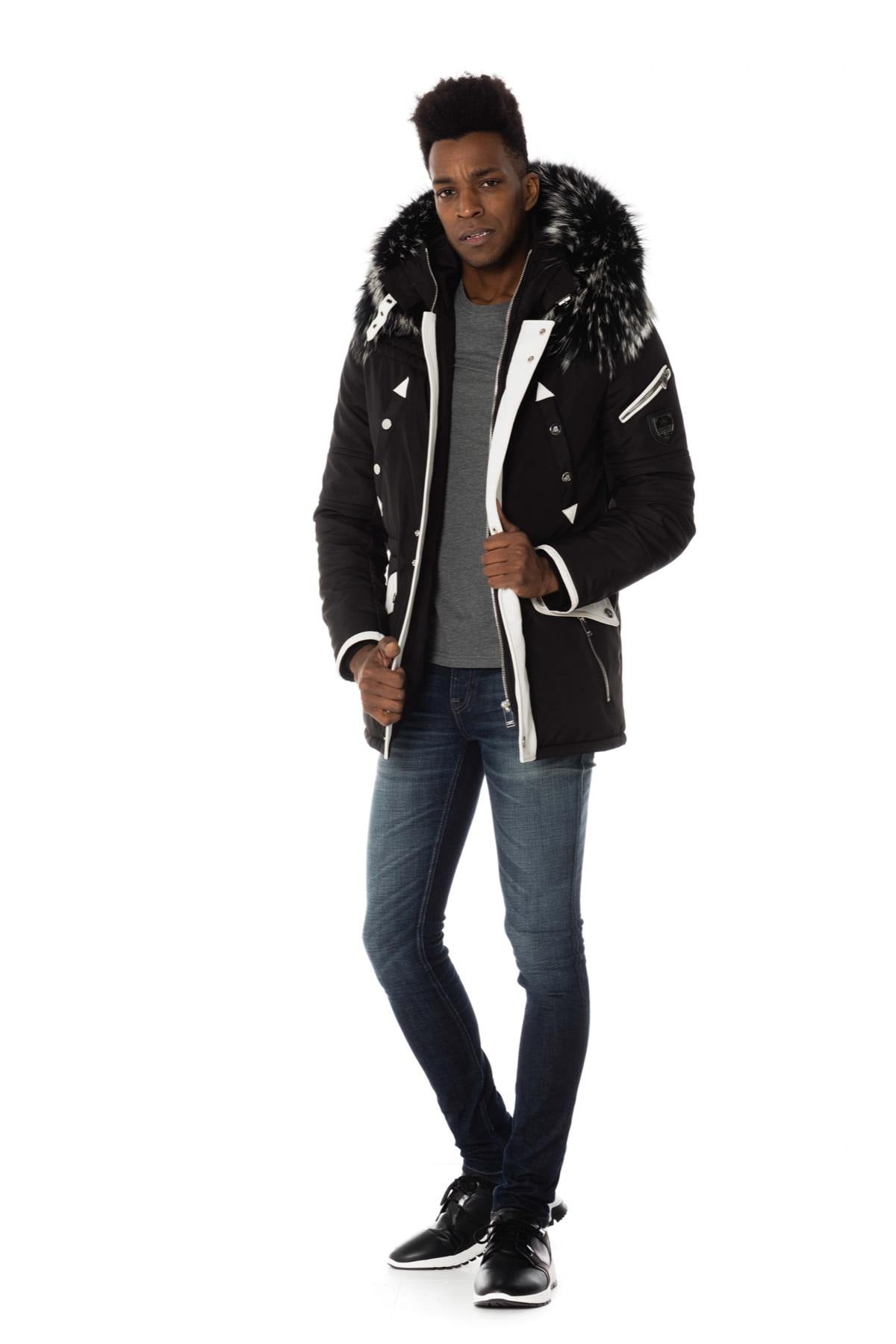 Veste Homme Horspist BOSS NOIR BLANC COL SILVER  — vue 2