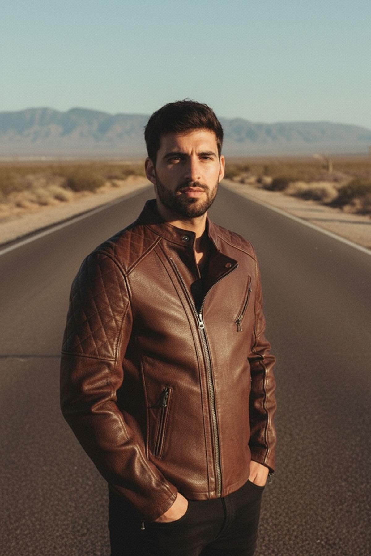 Giacche Uomo Daytona TRUCKSTON COW VEG BRANDY — vista 4