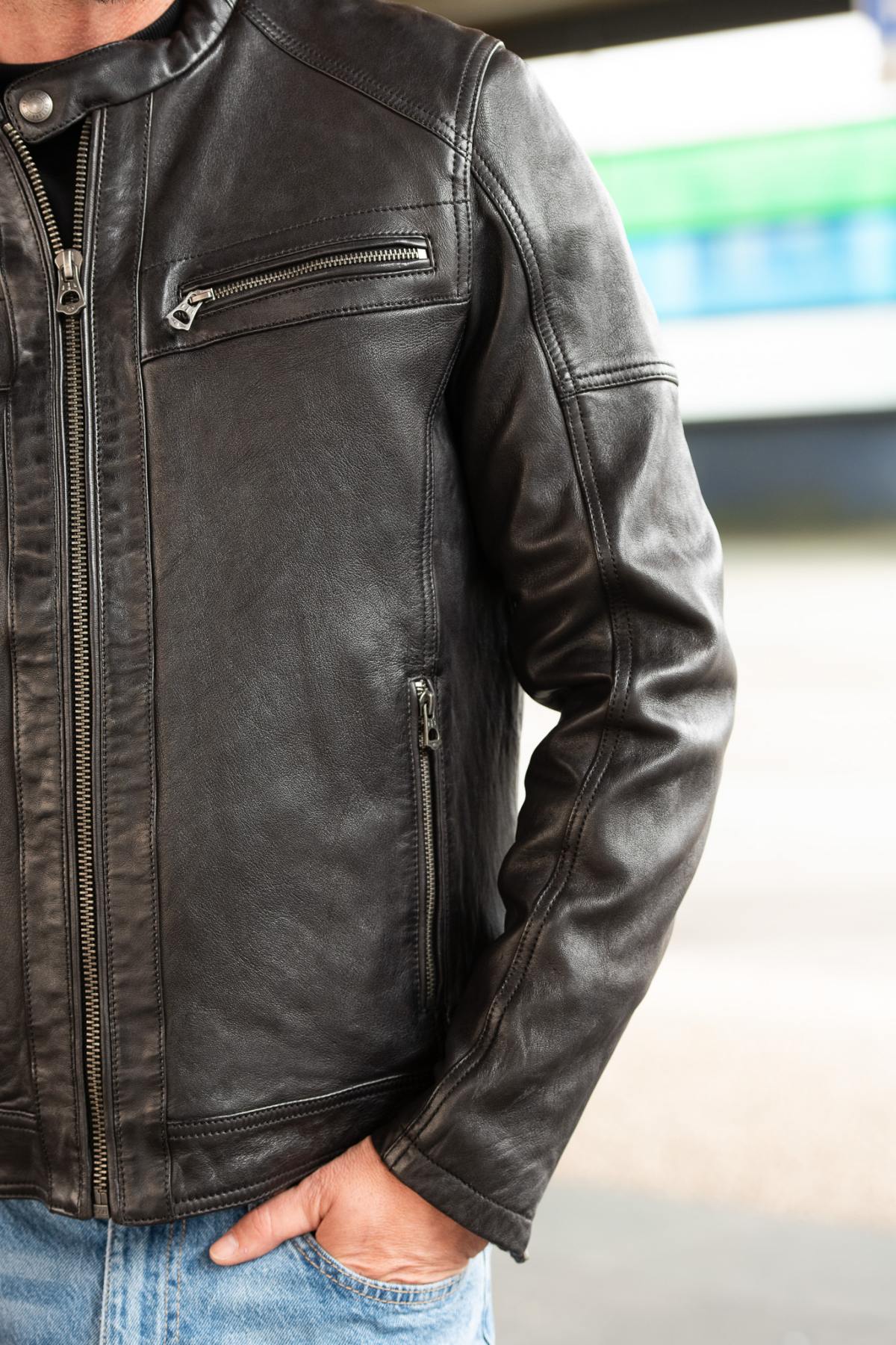 Blouson Homme Daytona COLLINS LAMB PAOLO BLACK — vue 5