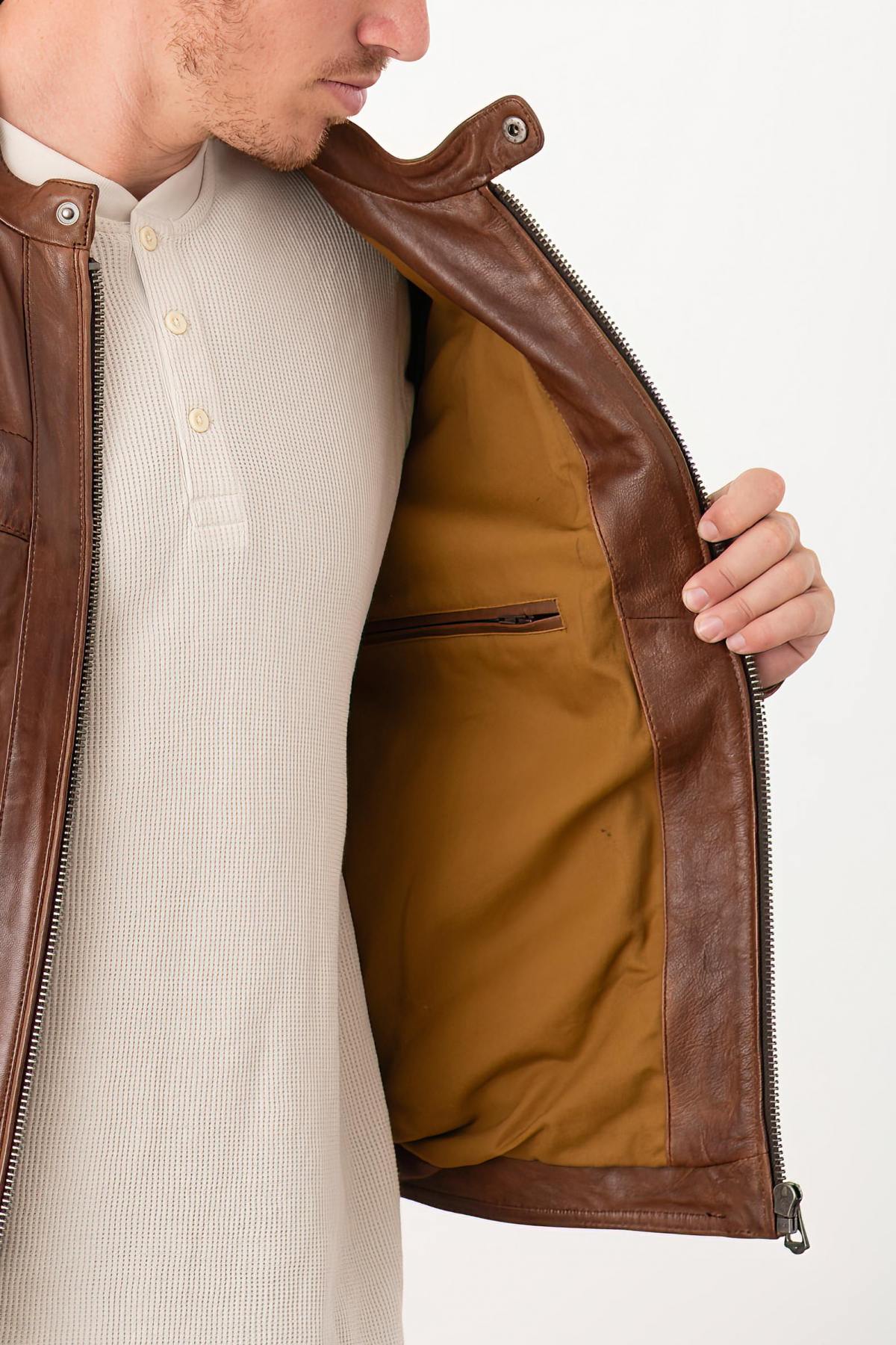 Giacche Uomo Daytona COLLINS LAMB PAOLO DARK COGNAC — vista 7