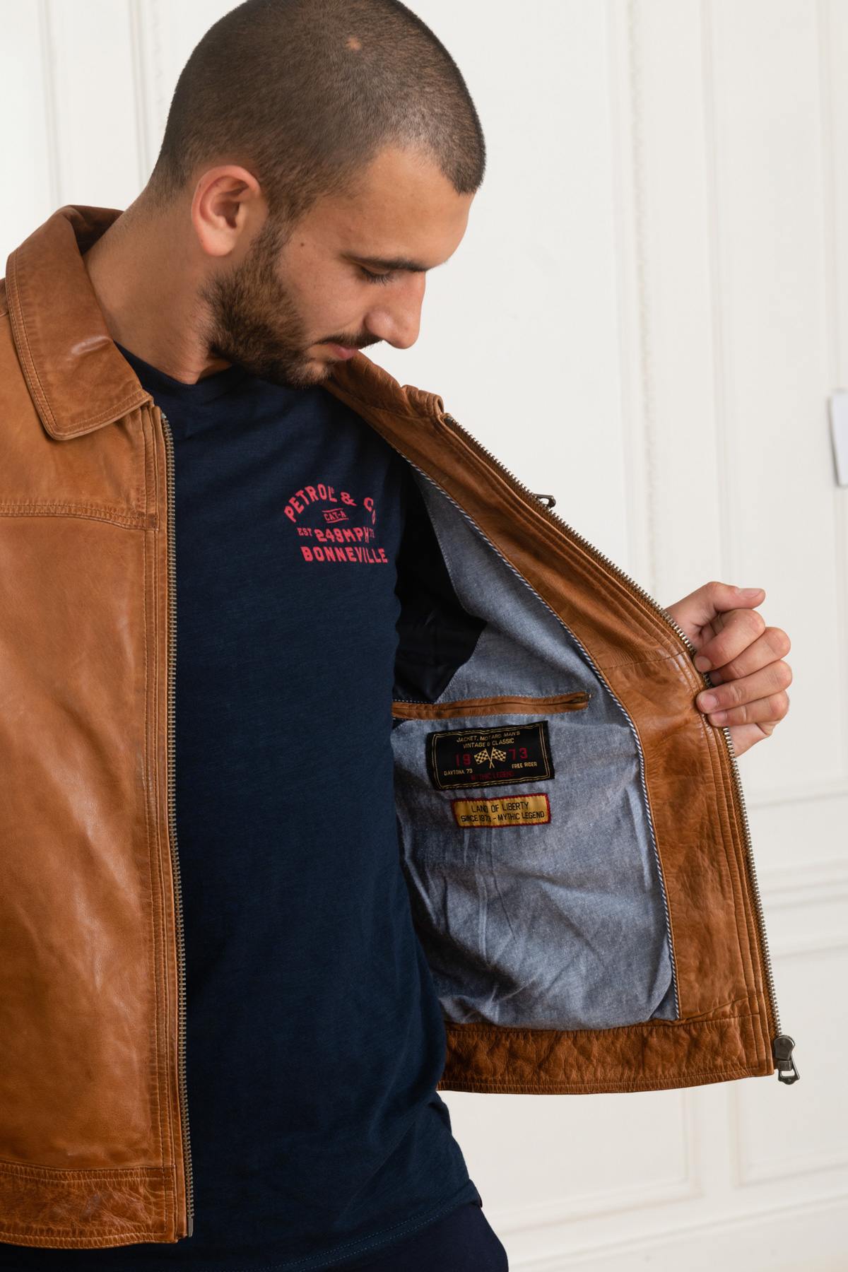 Oakwood CLIPS - Giacca di pelle - cognac