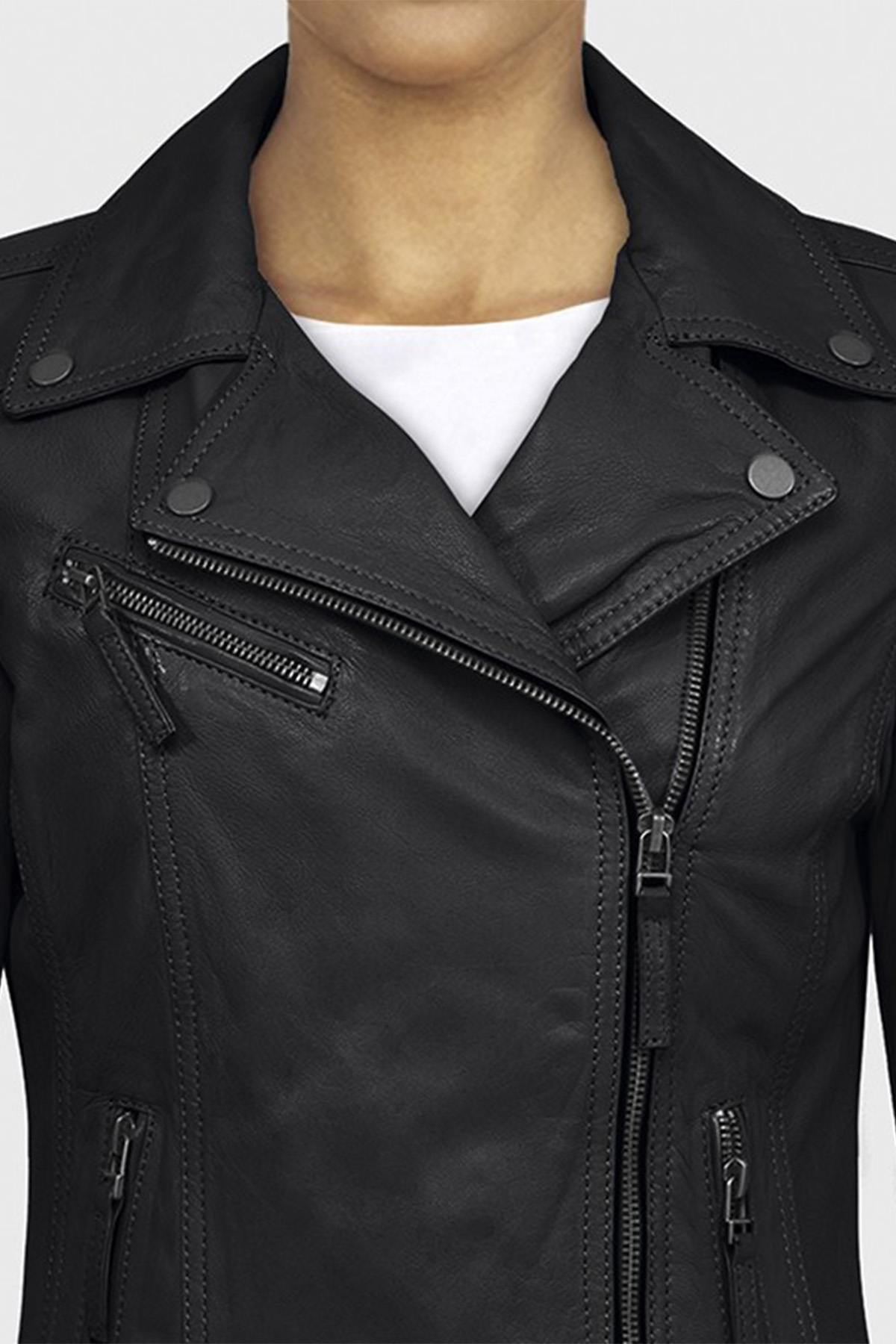 Blouson Oakwood En Cuir Noir Femme - Taille XL - Neuf Avec étiquettes & Clous