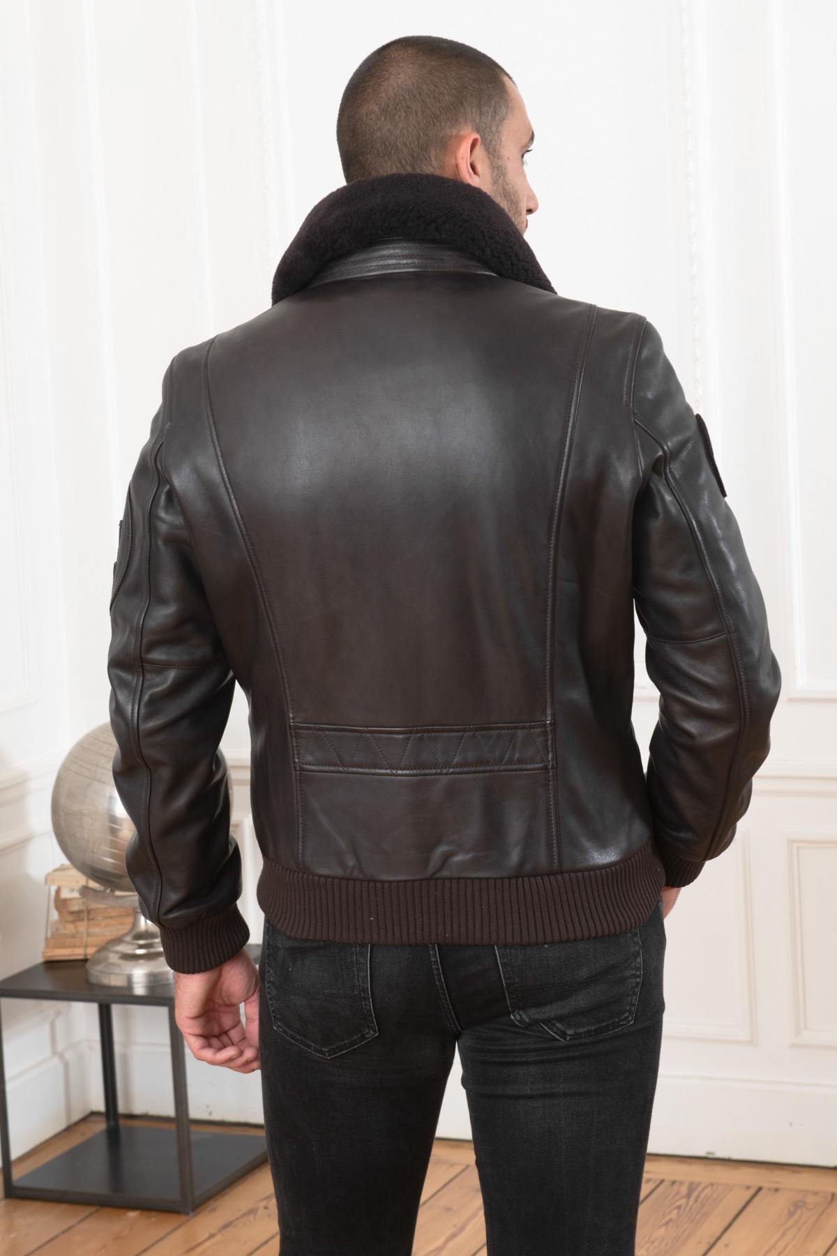 Blouson Cuir Homme REDSKINS - Thème Patrouille De France - Taille 4XL, Noir - Neuf Sans étiquettes