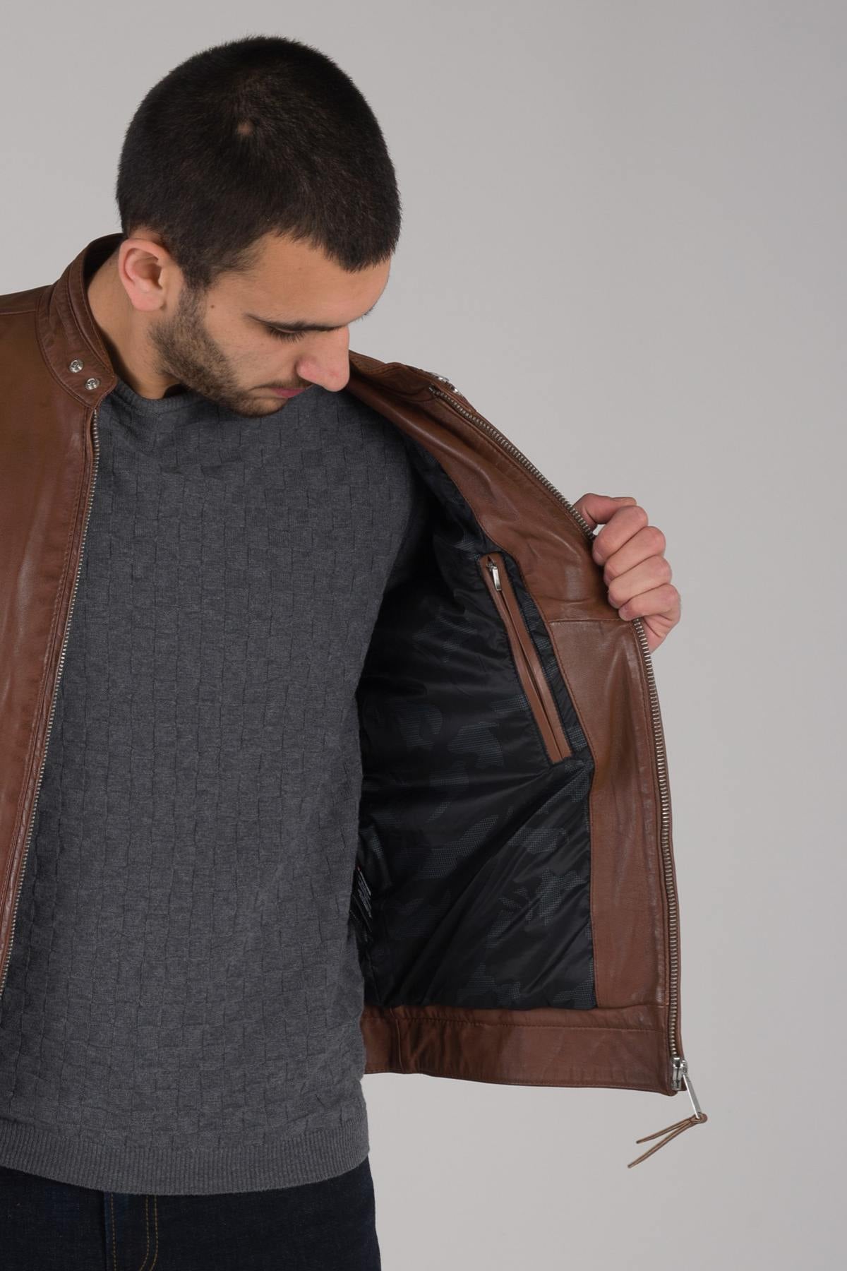 Blouson Homme Redskins TRUST CASTING COGNAC  — vue 5
