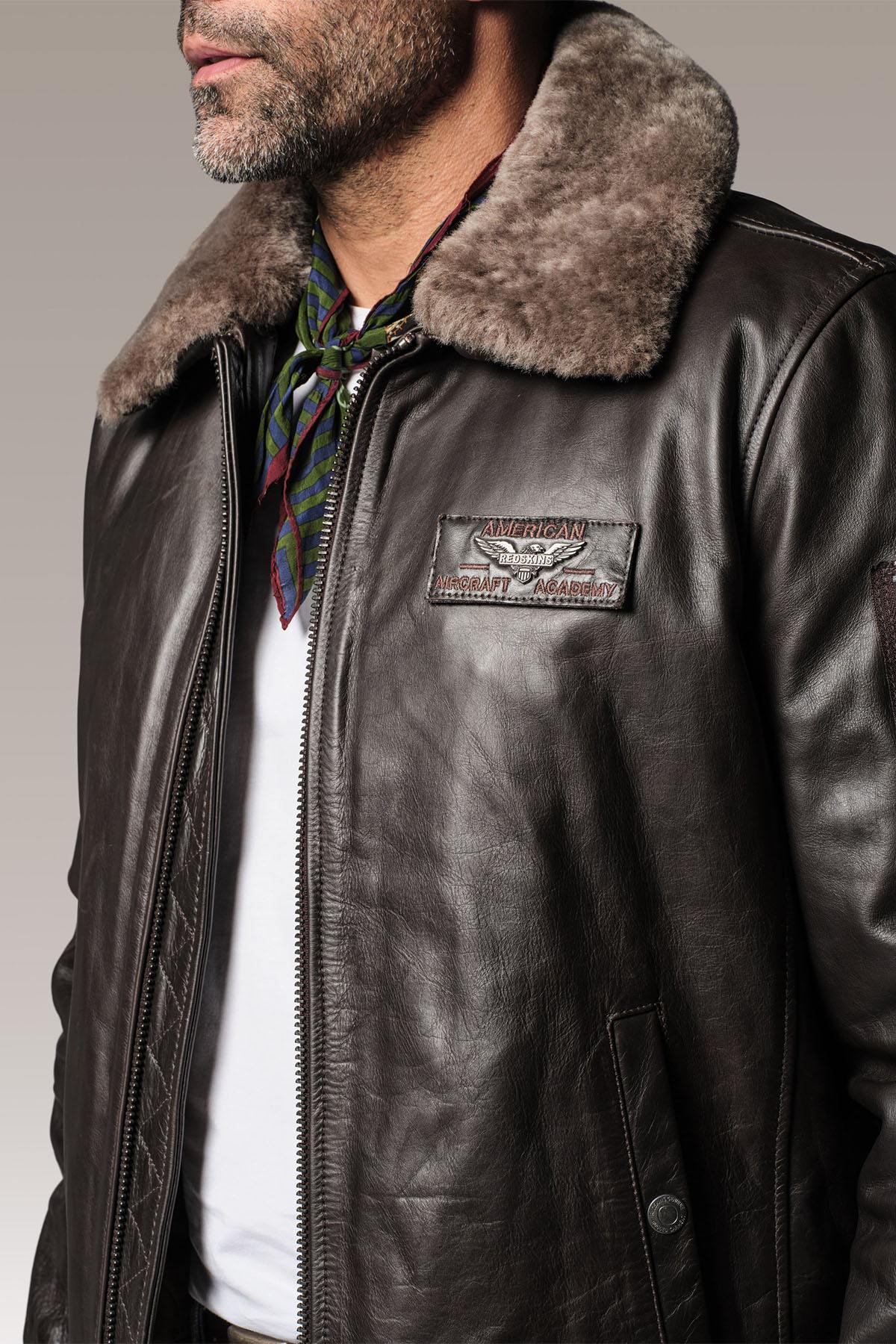 Blouson Homme Redskins TEXACO FENDER BROWN  — vue 5