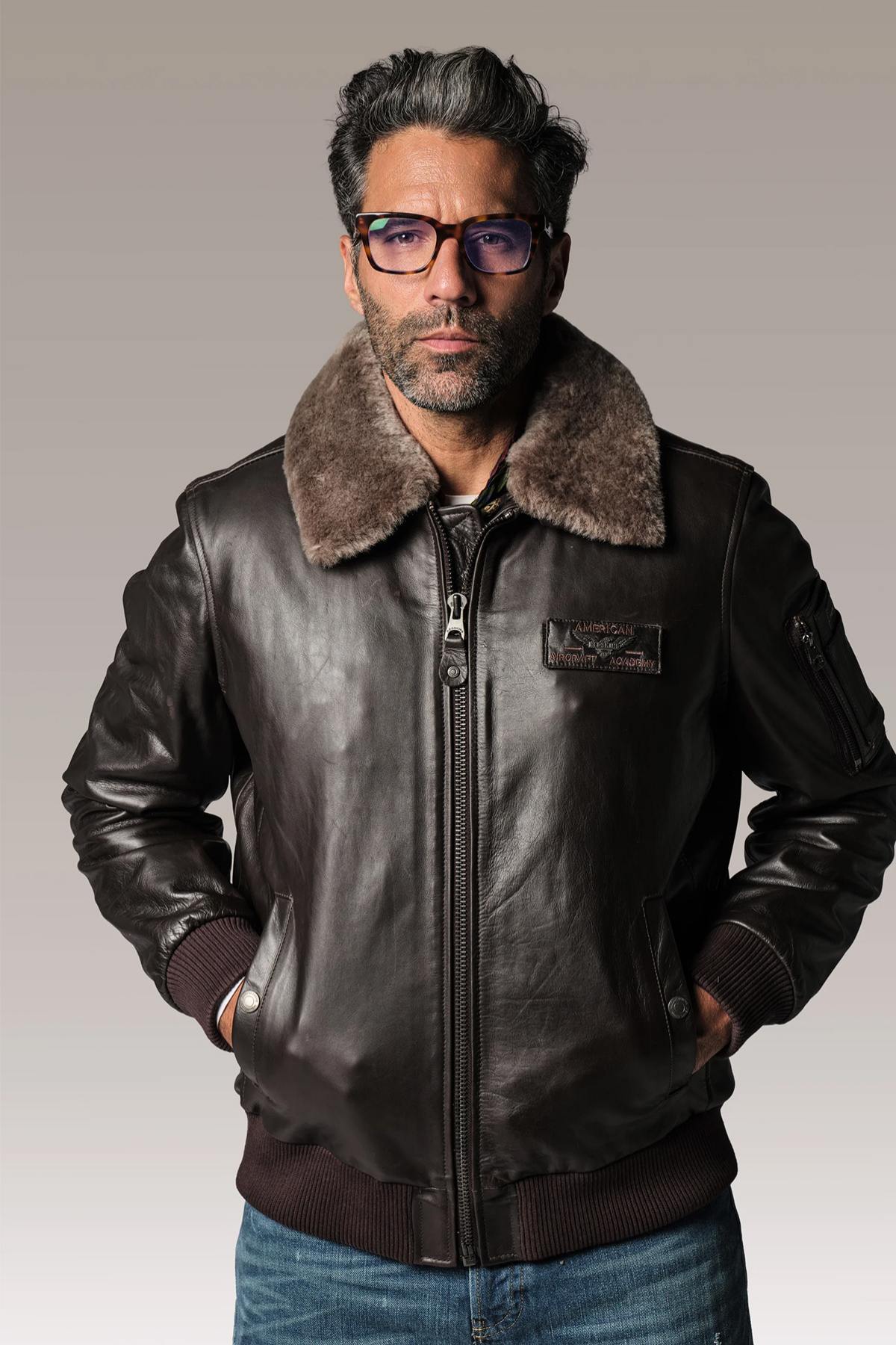 Blouson Homme Redskins TEXACO FENDER BROWN  — vue 1