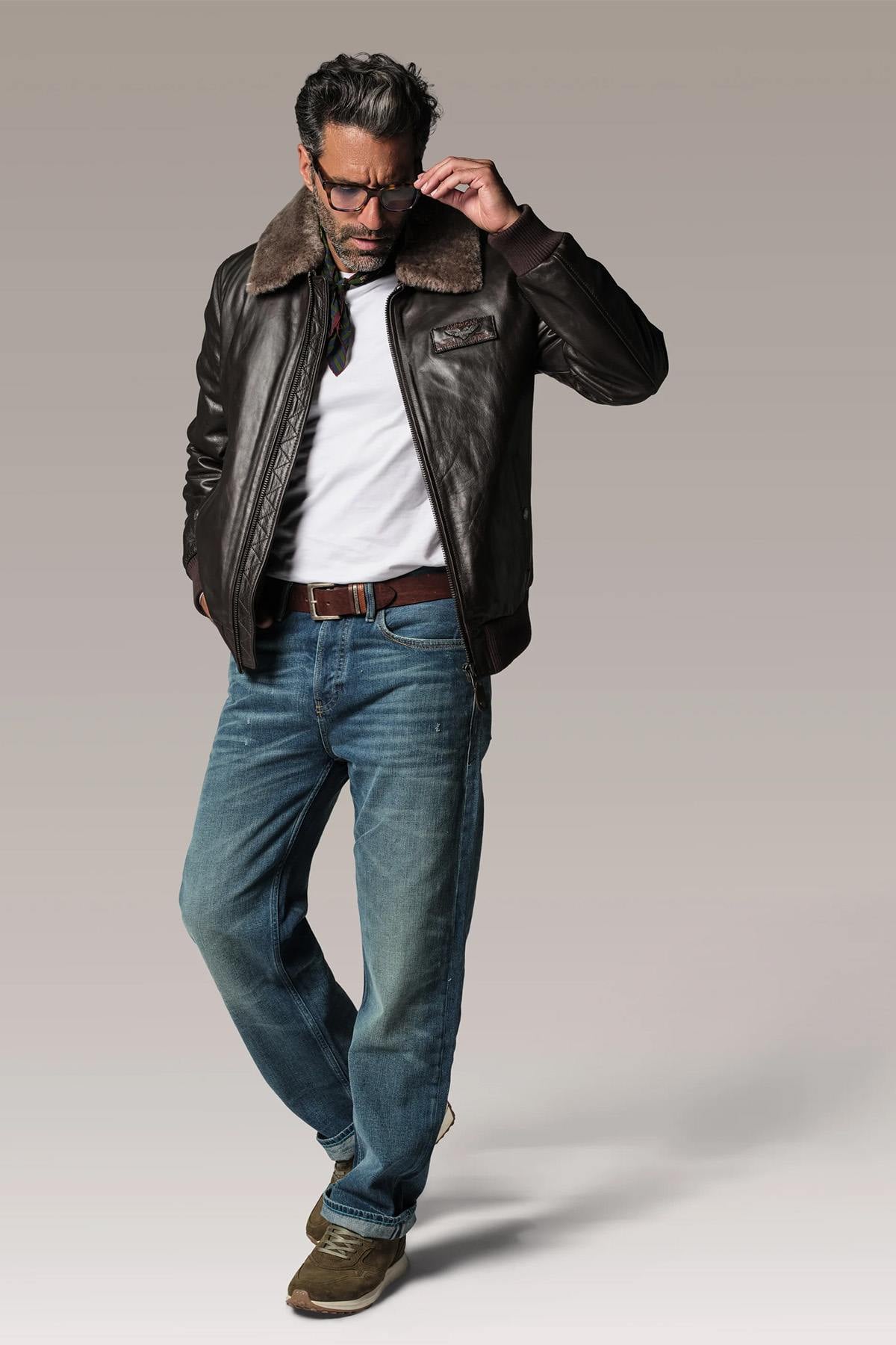 Blouson Homme Redskins TEXACO FENDER BROWN  — vue 2