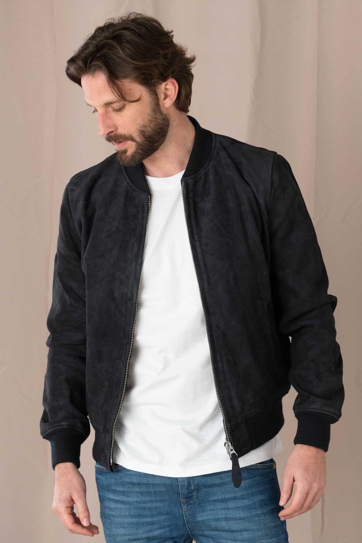 Blouson Homme Schott LC300 NAVY — vue 1