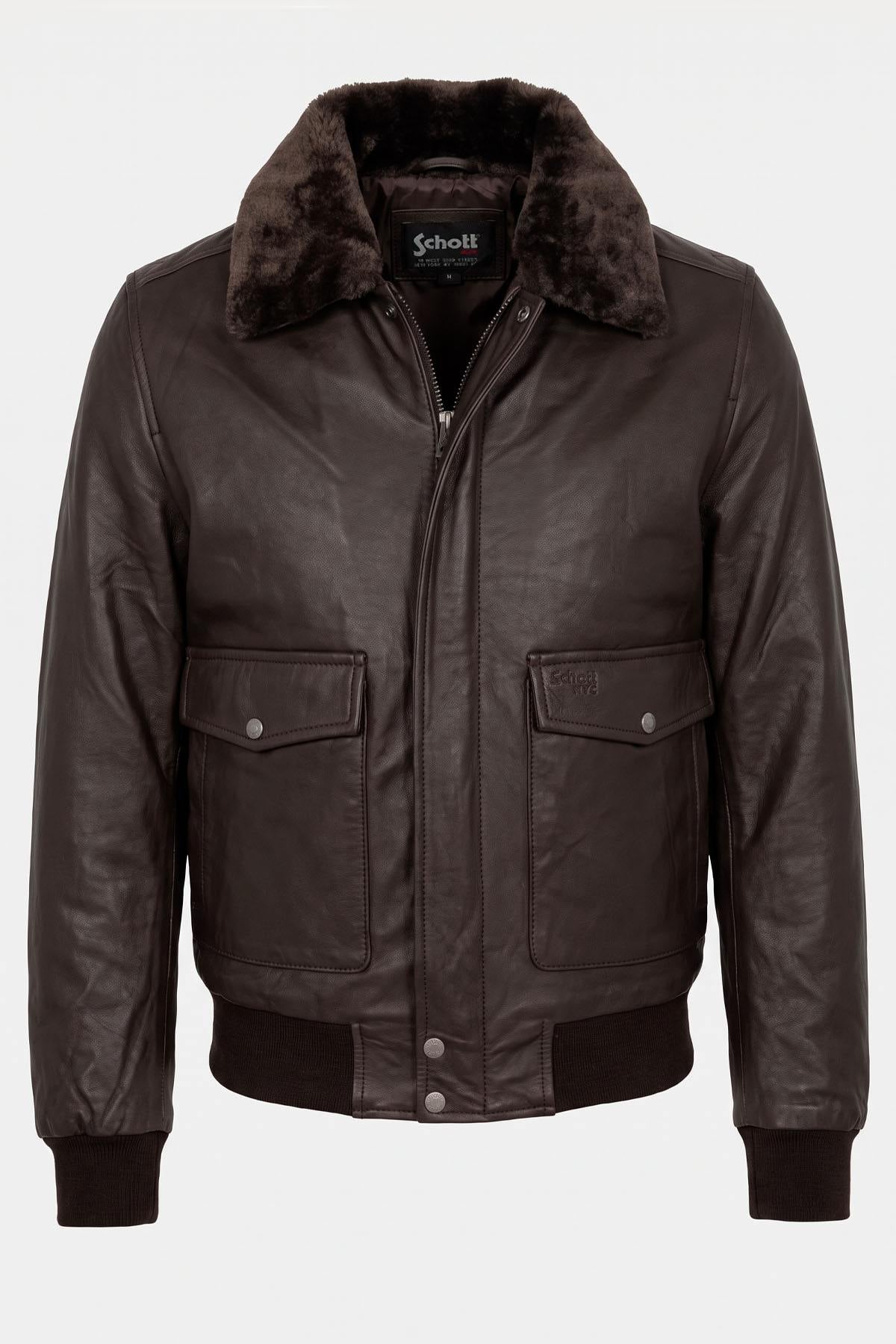 Chaqueta Hombre Schott LCTOPGUN BROWN — vista 3