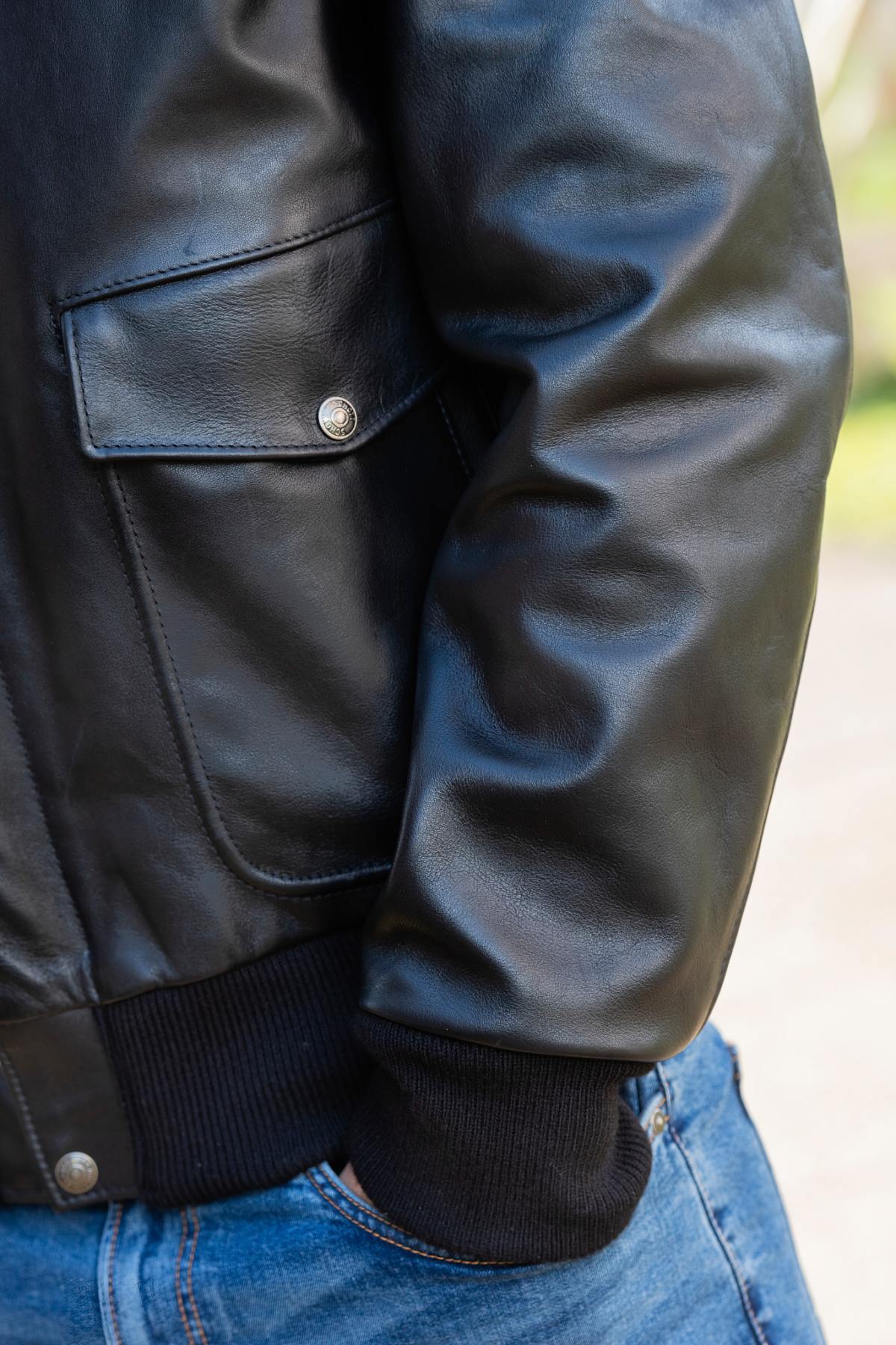 Blouson Homme Schott 184SM BLACK — vue 3