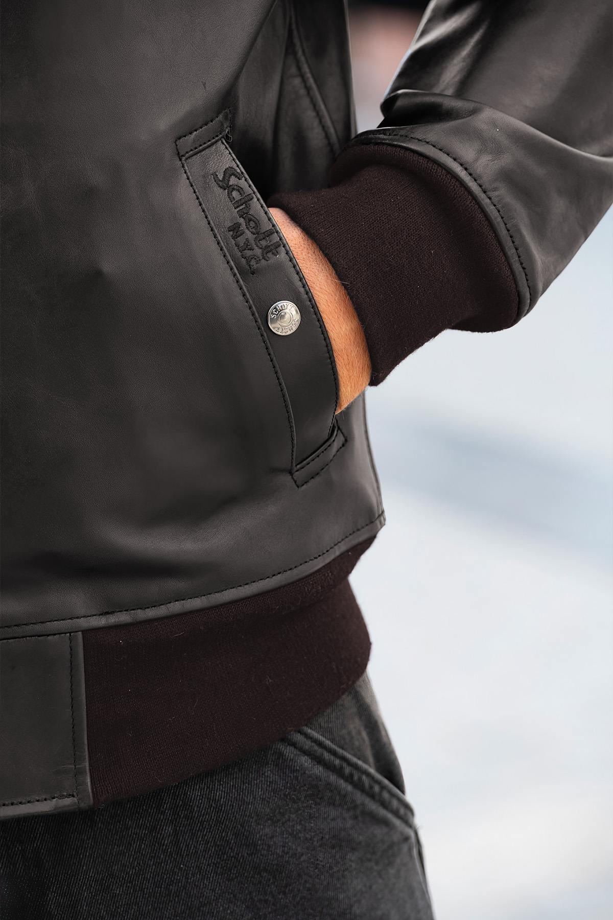 Blouson Homme Schott LC1380 DARK BROWN — vue 4