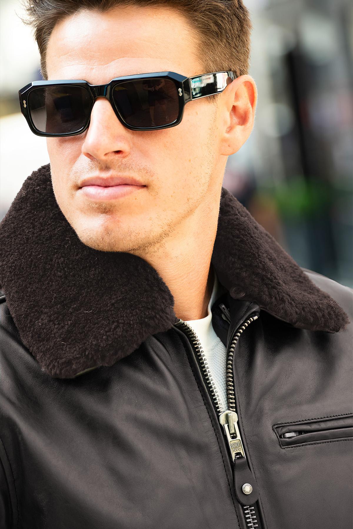 Blouson Homme Schott LC1380 DARK BROWN — vue 2