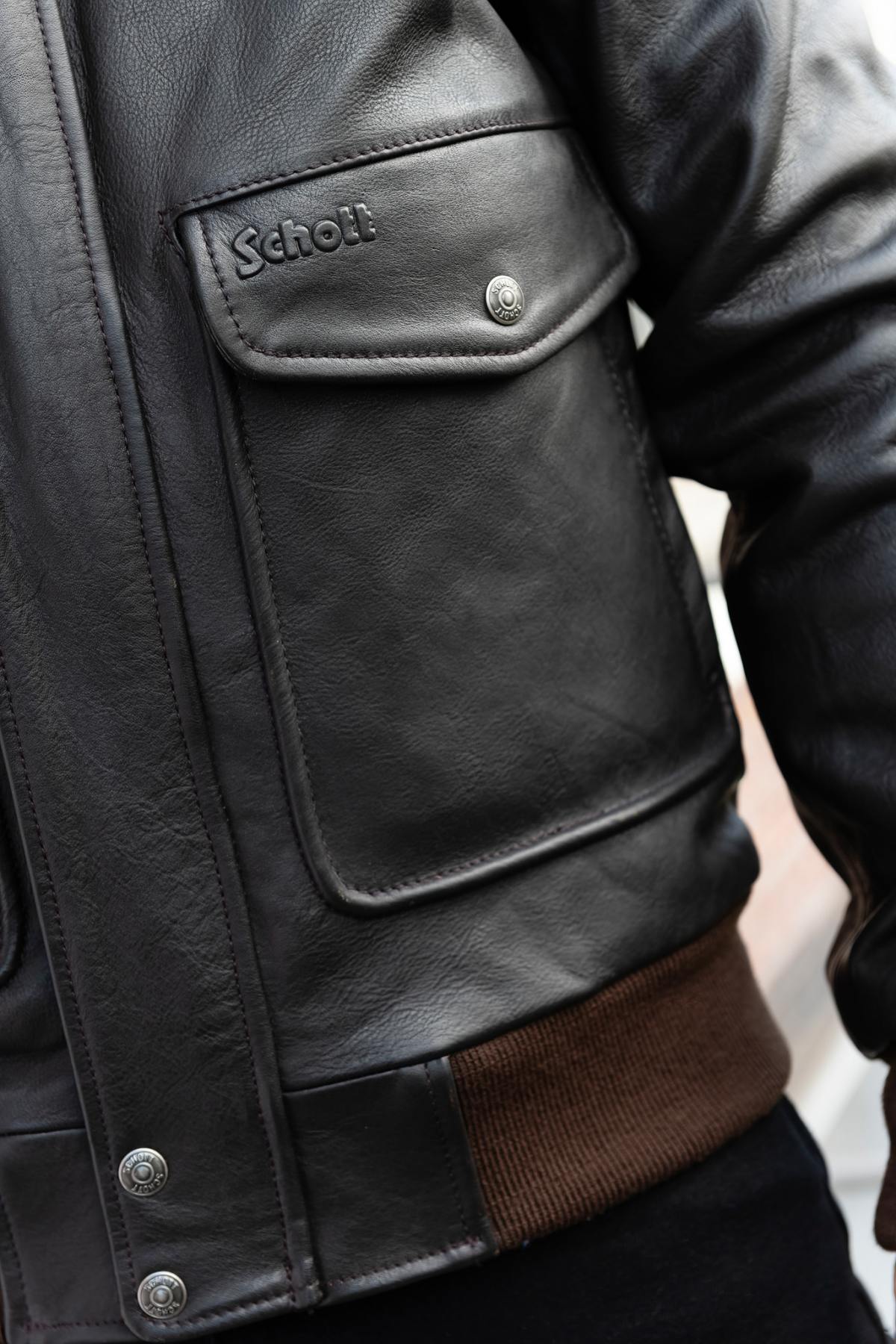 Giacche Uomo Schott LC5331X ANT.BROWN — vista 5