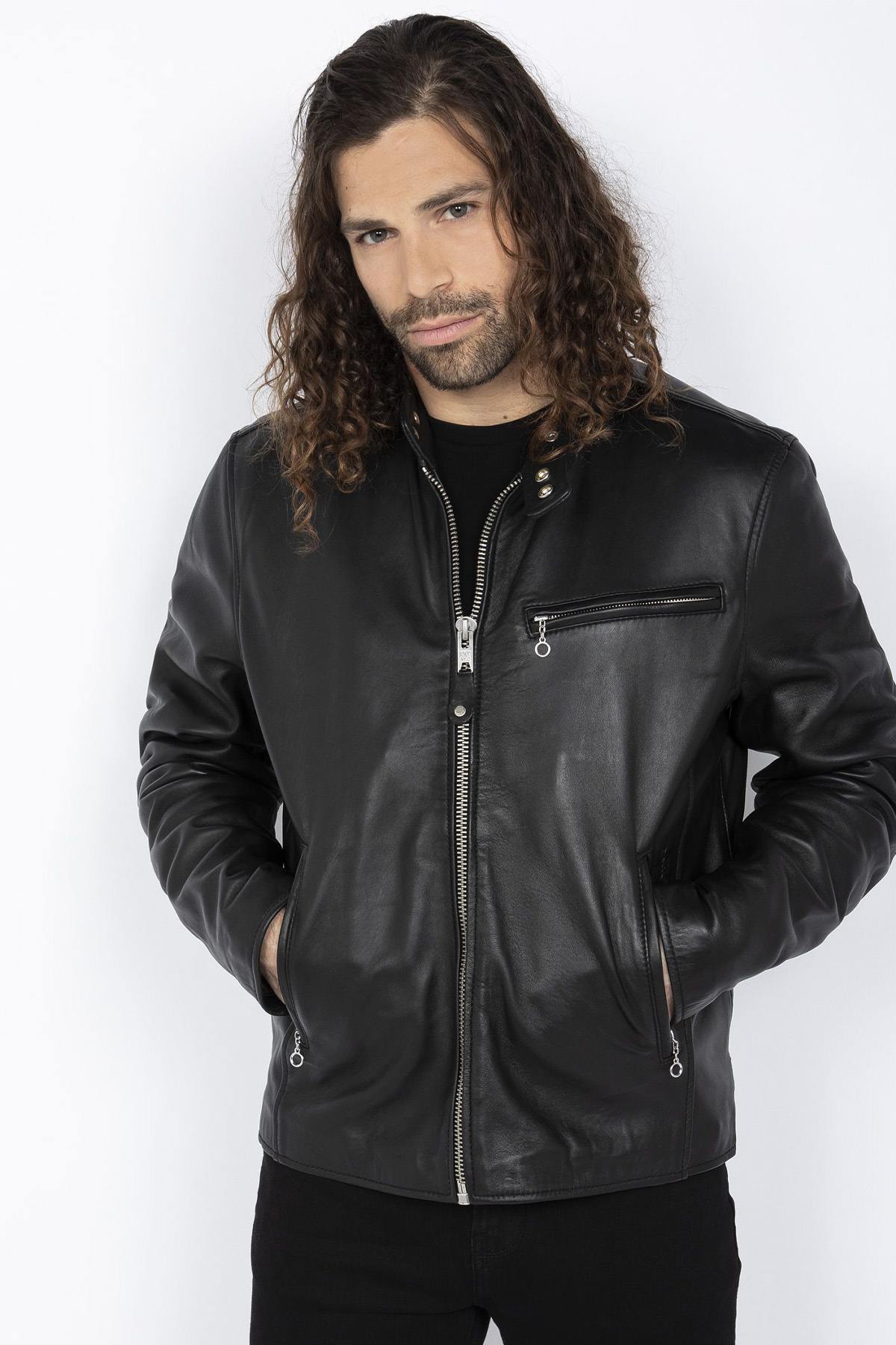 Chaqueta Hombre Schott LC949D BLACK  — vista 4