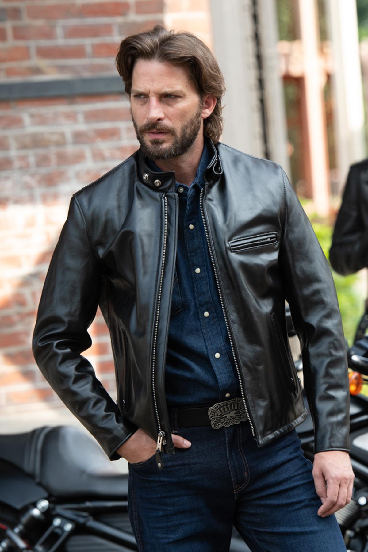 Chaqueta Hombre Schott 641HH NOIR — vista 1