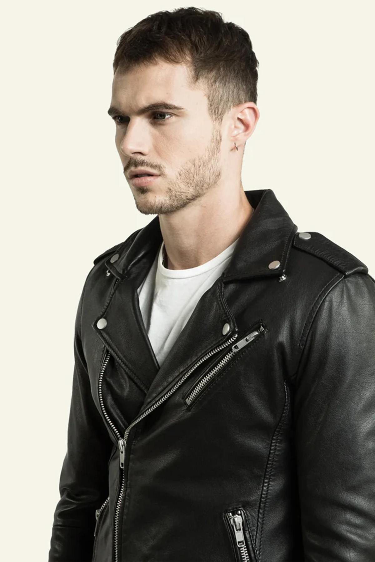 Blouson Homme Serge Pariente ROCKER BLACK — vue 5