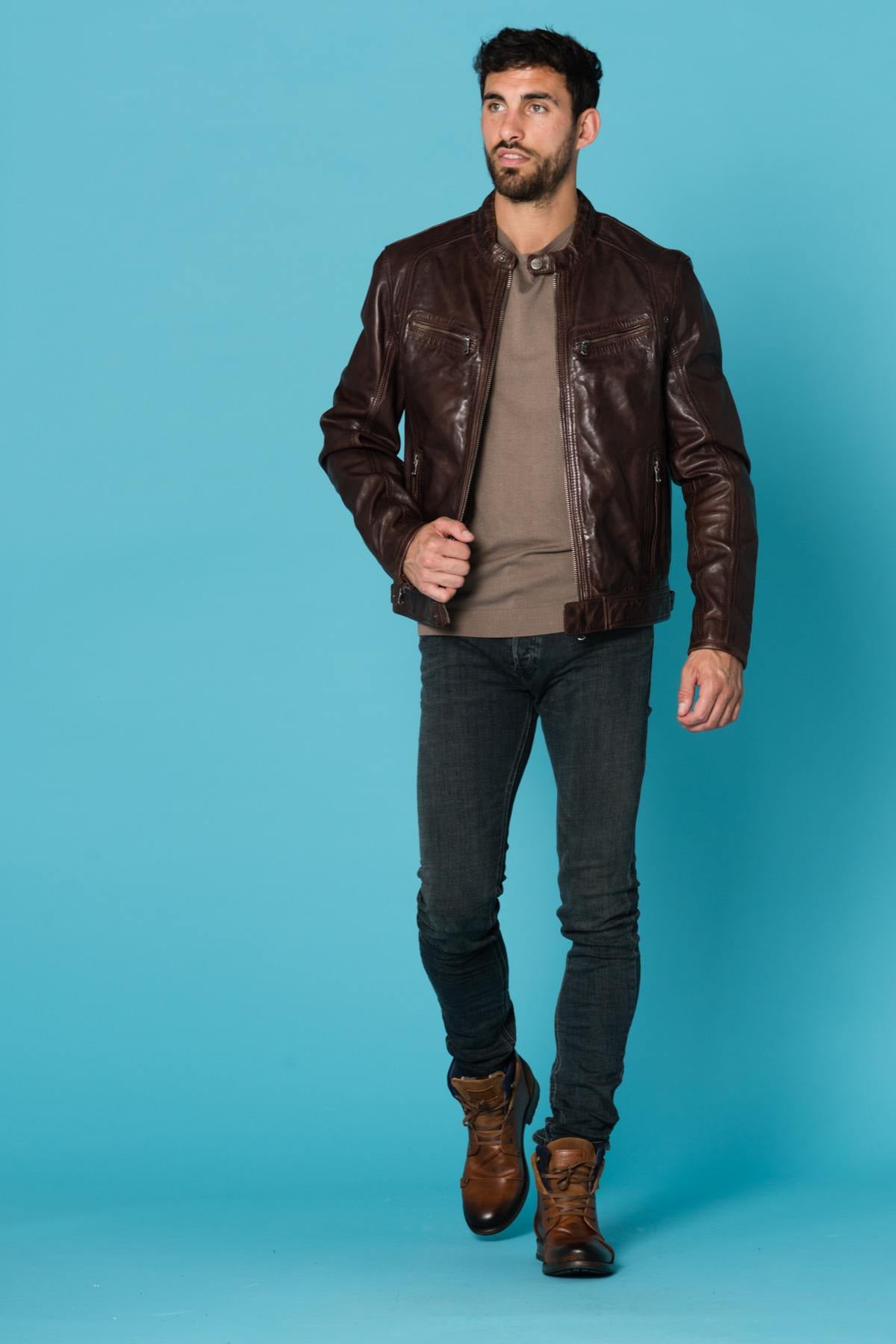 Blouson Homme Daytona DUSTIN SHEEP TIGER WINE BROWN — vue 2