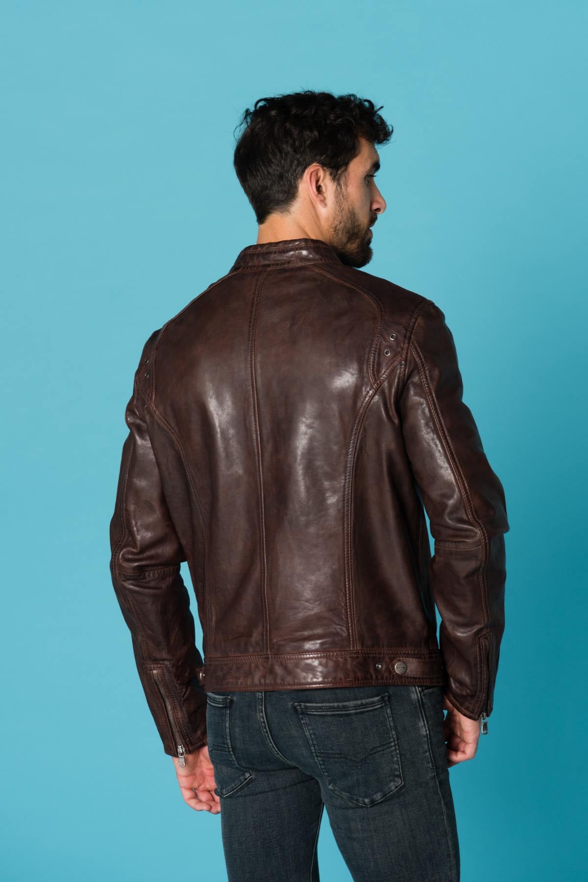 Blouson Homme Daytona DUSTIN SHEEP TIGER WINE BROWN — vue 5