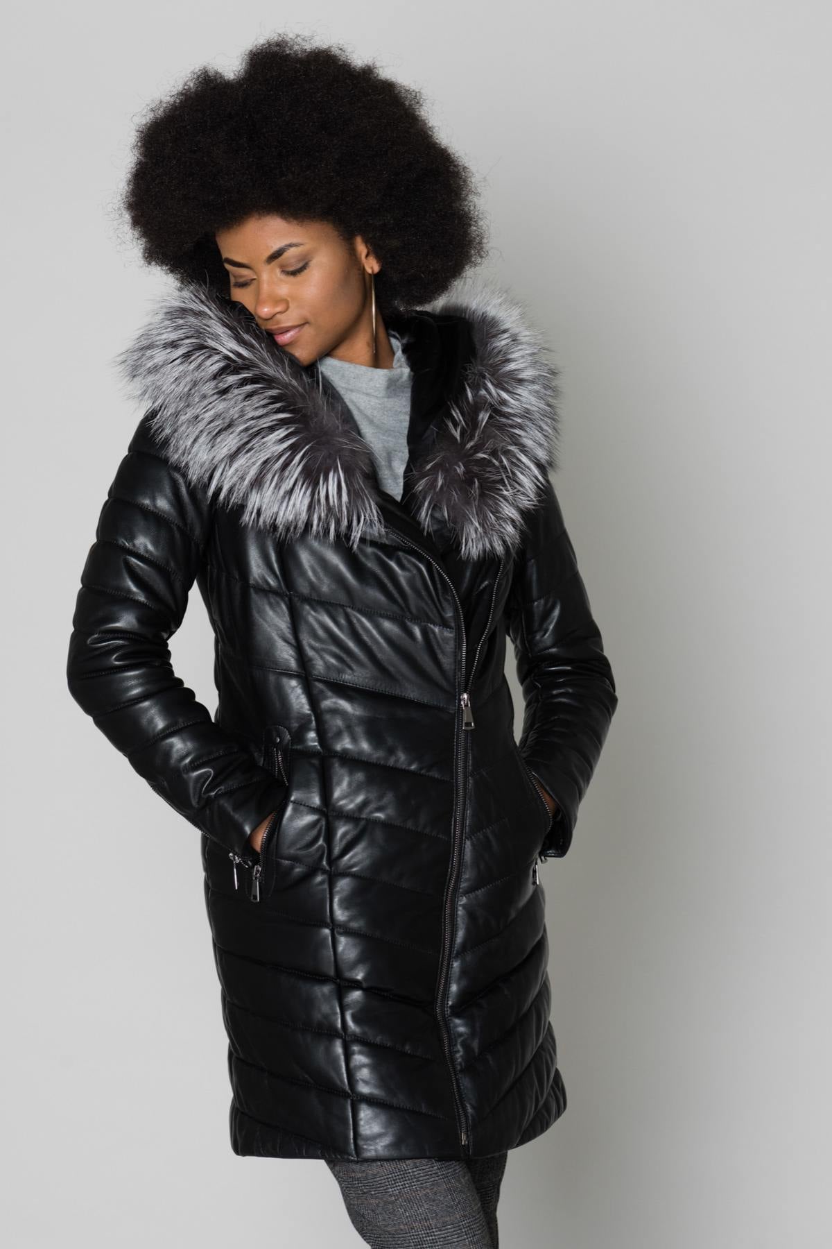 Damen Mantel Cityzen BLONDA AG PERLE RENARD ARGENTE — Ansicht 5