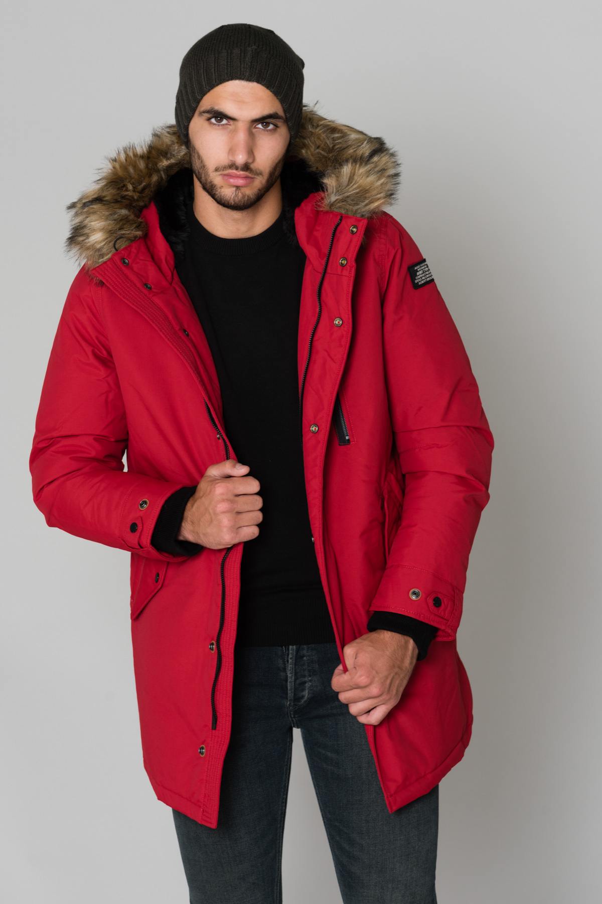 Herren Mantel Schott M53X DARK RED — Ansicht 3