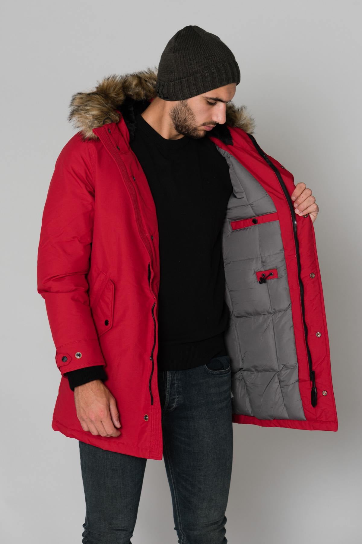 Herren Mantel Schott M53X DARK RED — Ansicht 4