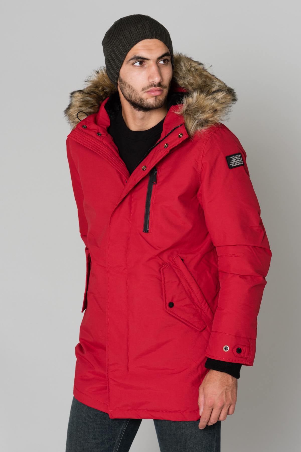 Herren Mantel Schott M53X DARK RED — Ansicht 1