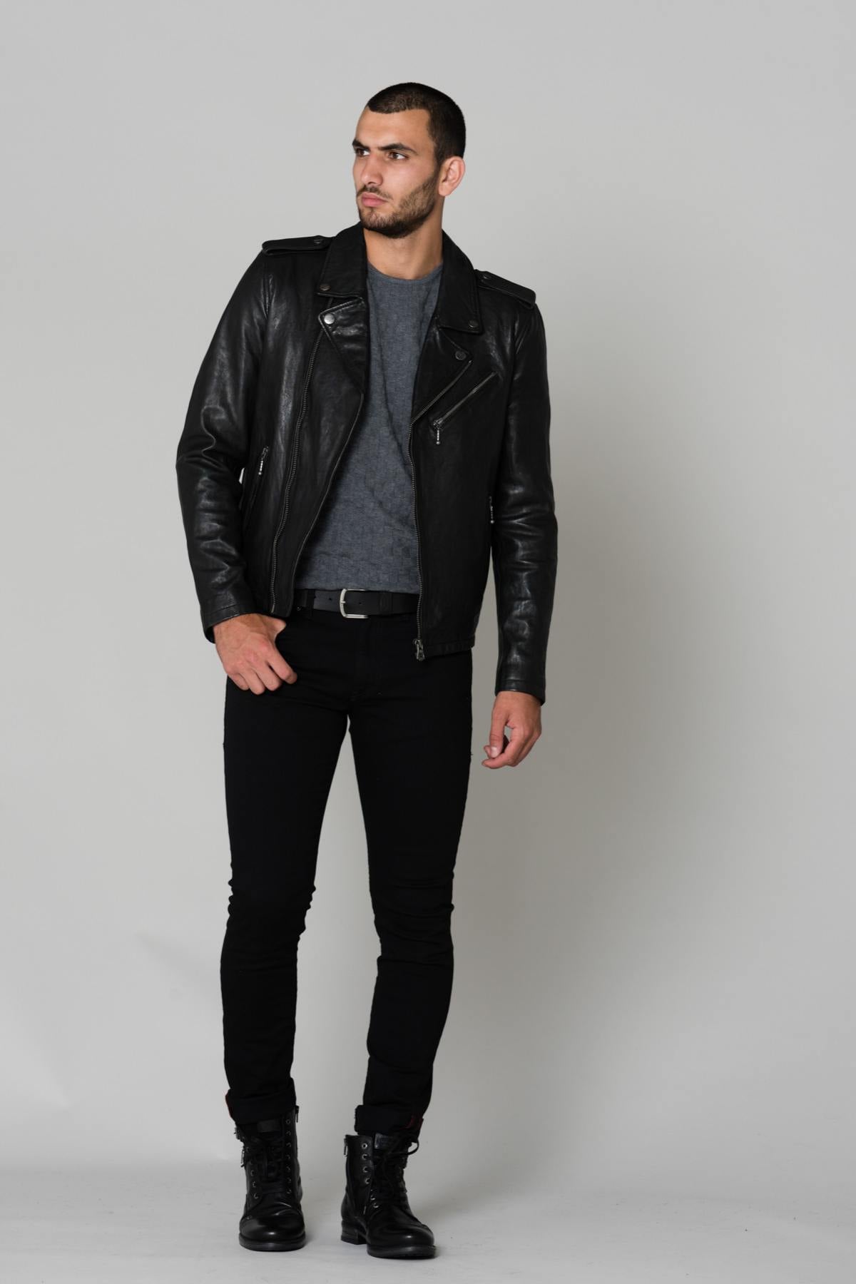 Blouson Homme Daytona GOLBERG LAMB PAOLO BLACK — vue 2