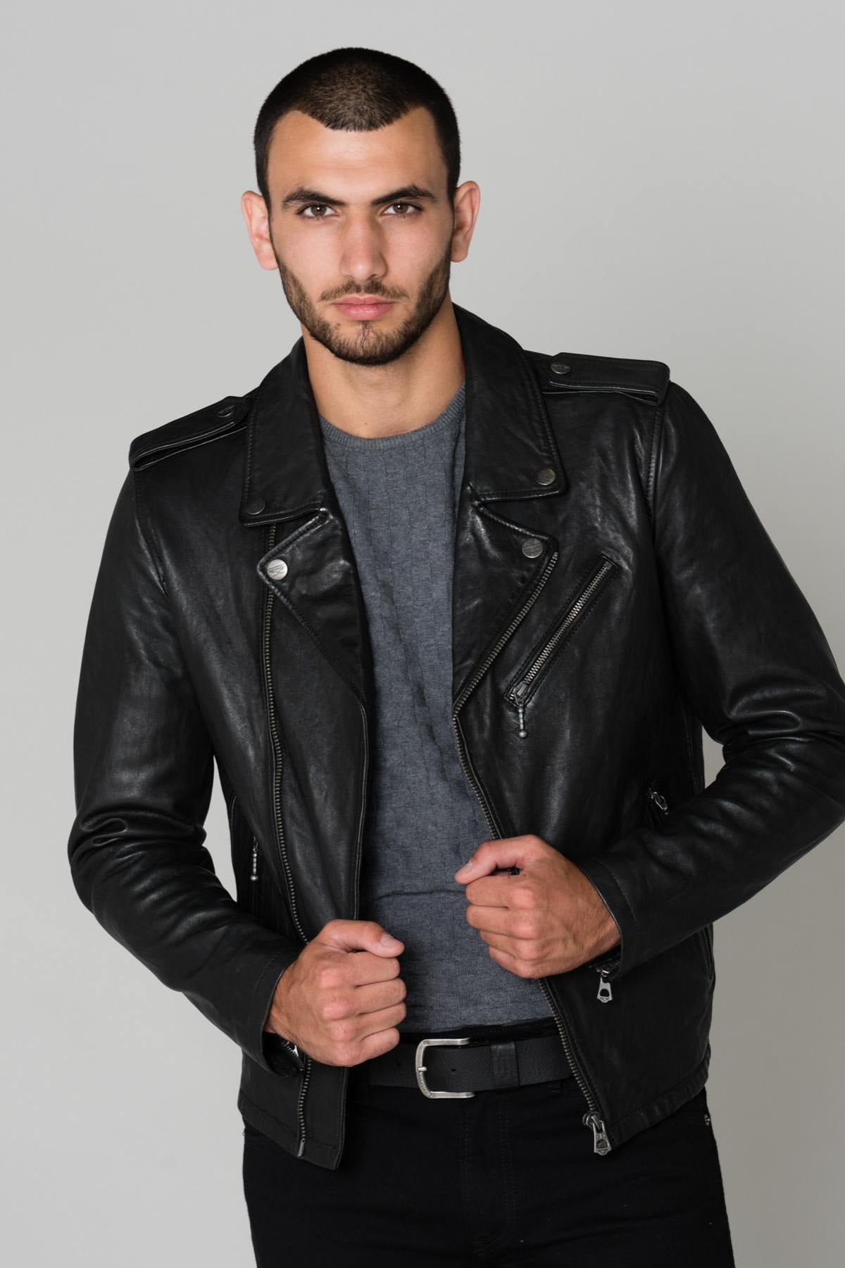 Blouson Homme Daytona GOLBERG LAMB PAOLO BLACK — vue 3