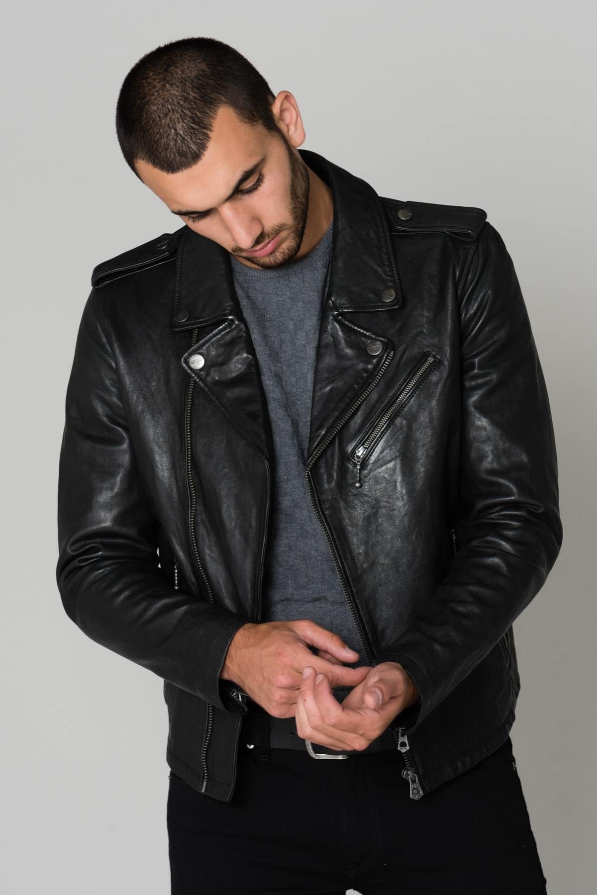 Blouson Homme Daytona GOLBERG LAMB PAOLO BLACK — vue 1