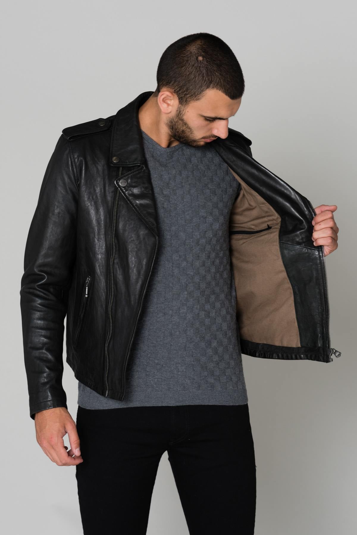 Blouson Homme Daytona GOLBERG LAMB PAOLO BLACK — vue 4