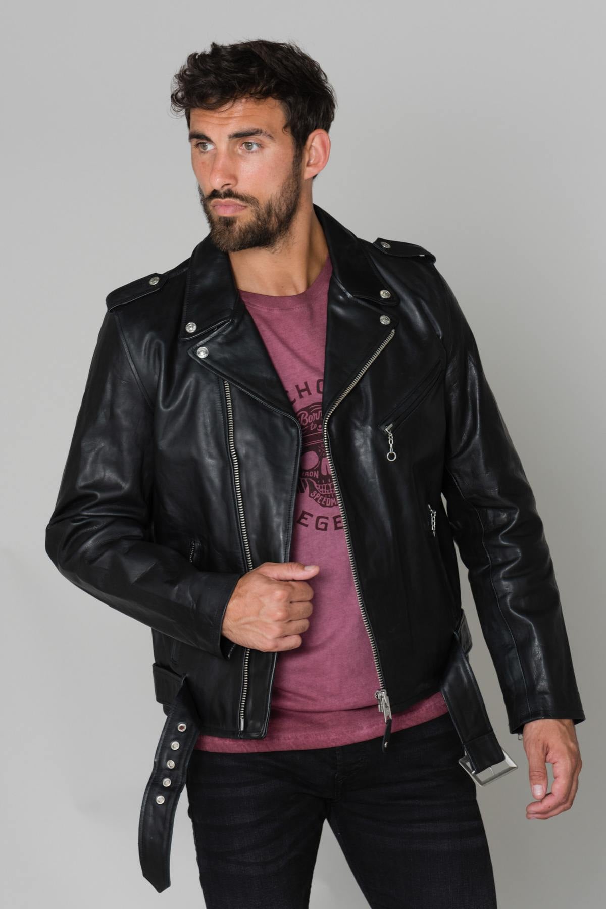Chaqueta Hombre Schott LCICON2 BLACK — vista 1