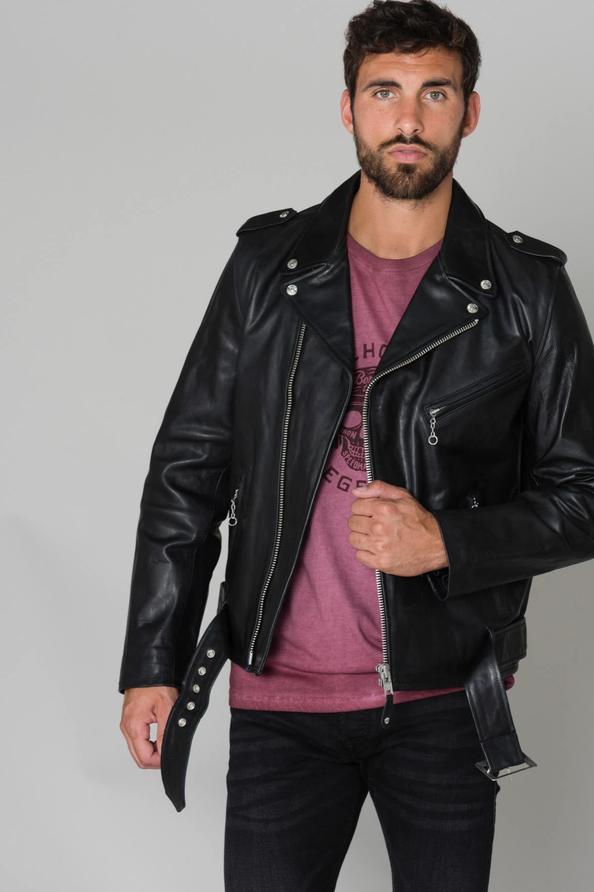 Chaqueta Hombre Schott LCICON2 BLACK — vista 4