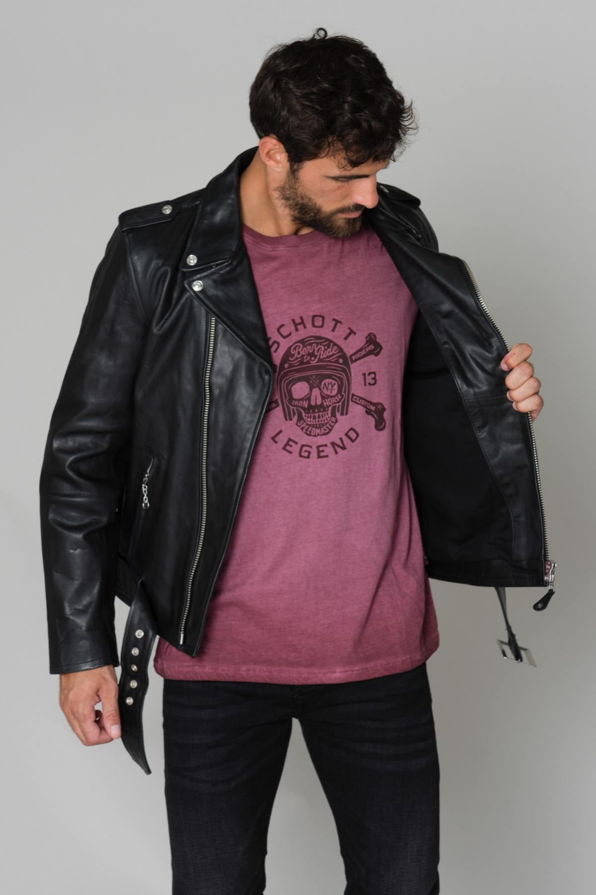 Chaqueta Hombre Schott LCICON2 BLACK — vista 5