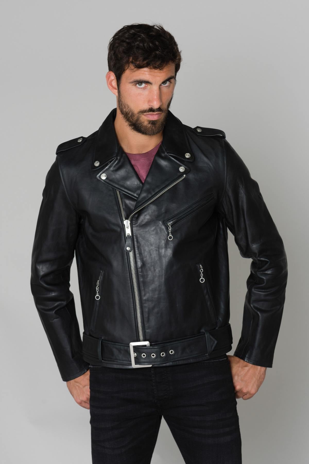 Chaqueta Hombre Schott LCICON2 BLACK — vista 3