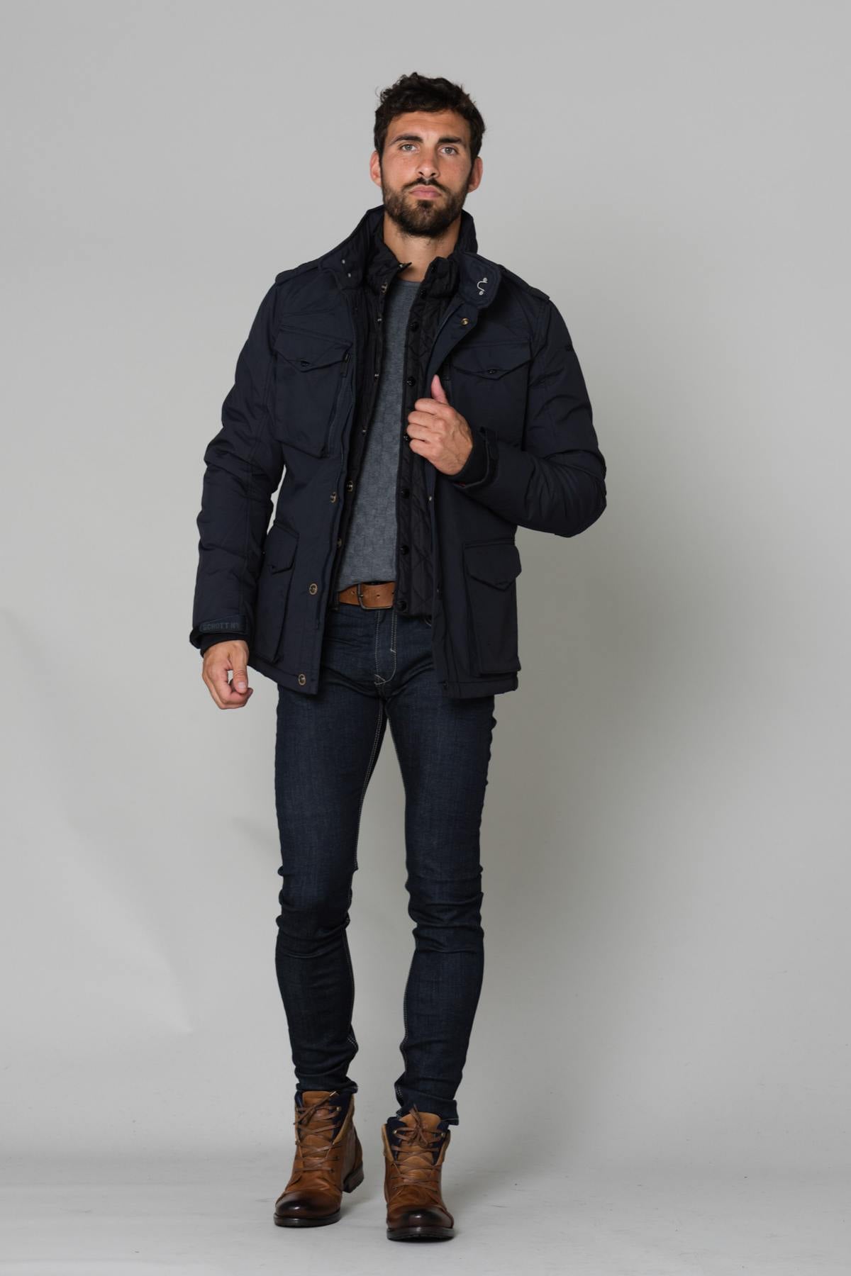 Blouson Homme Schott FIELD NAVY — vue 2
