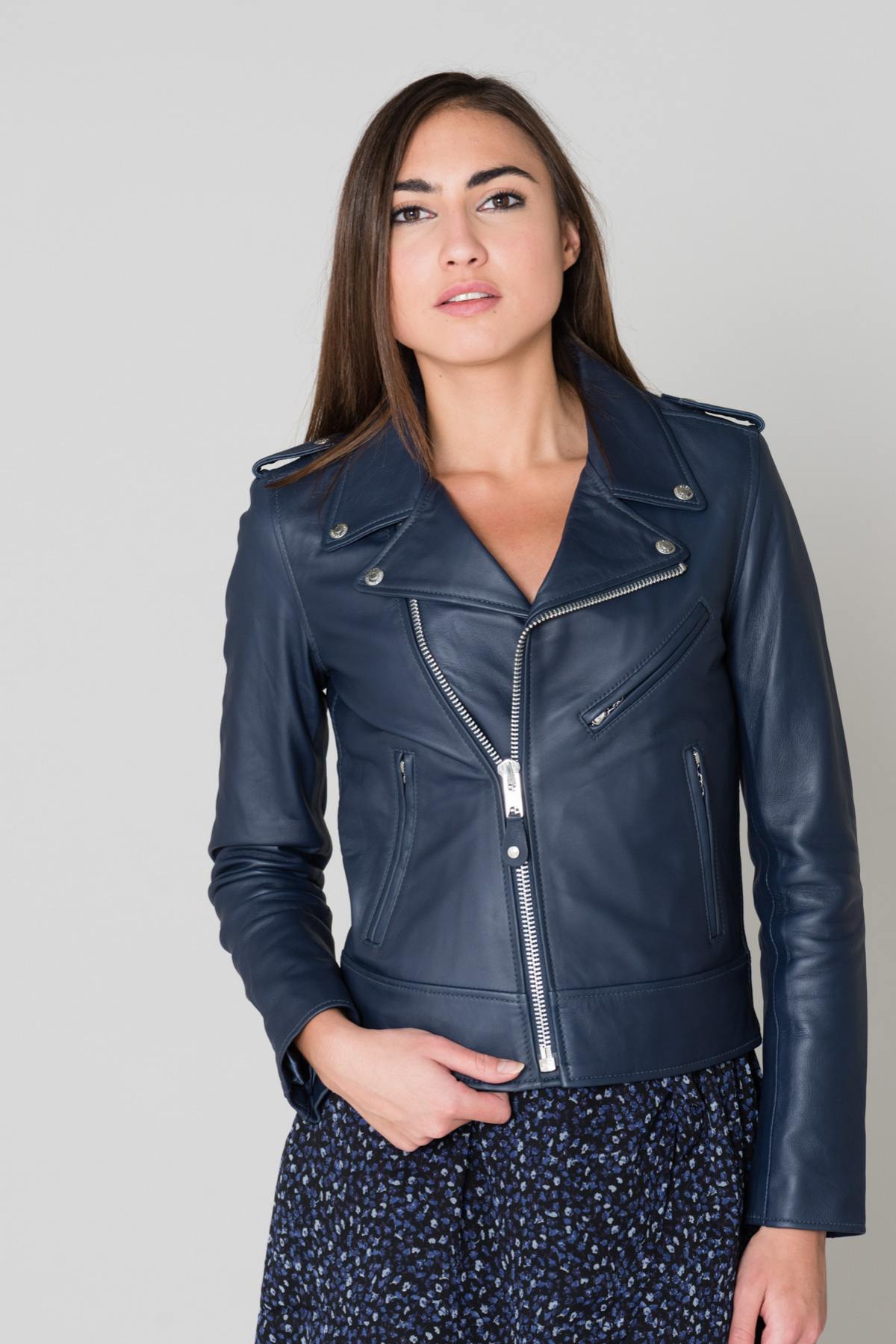 Blouson Femme Schott LCW1601D NAVY — vue 3