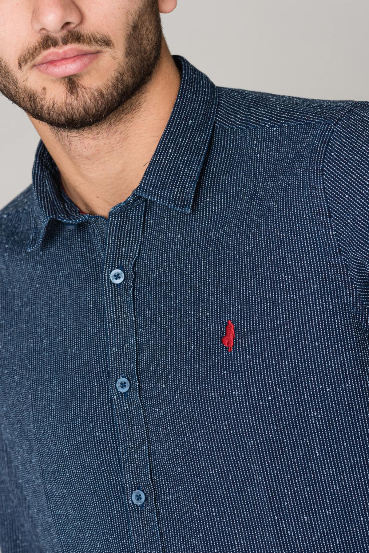Camicia Uomo Mcs CHEMISE C0166-754 INDIGO — vista 4