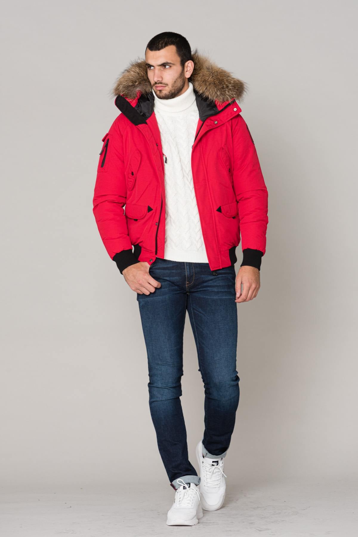 Chaqueta Hombre Helvetica Mountain Pioneers ANCHORAGE MEN RACCOON ED RED  — vista 2