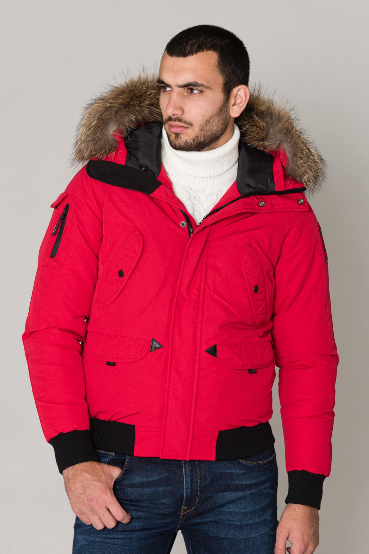 Chaqueta Hombre Helvetica Mountain Pioneers ANCHORAGE MEN RACCOON ED RED  — vista 1