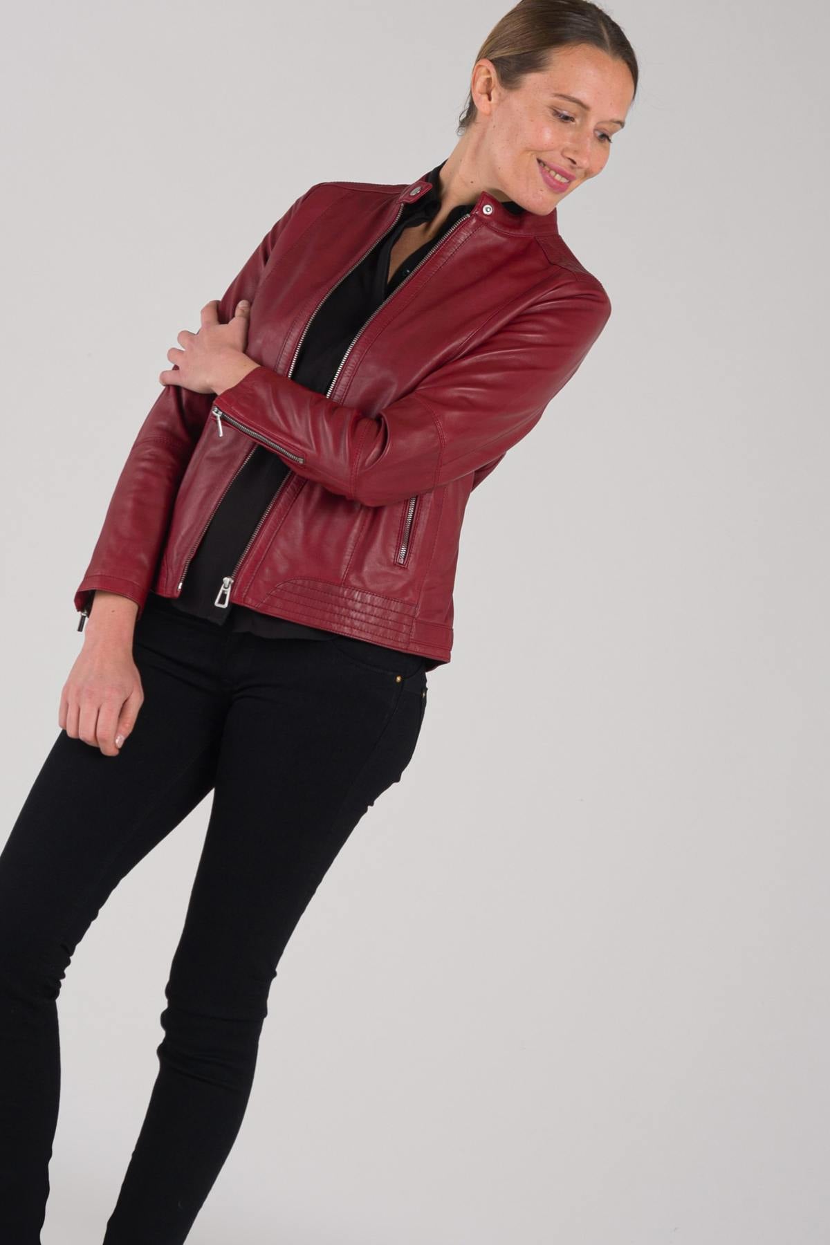 Blouson Femme Rose Garden CALVI CURVE SHEEP MANILA RED CHIL — vue 3