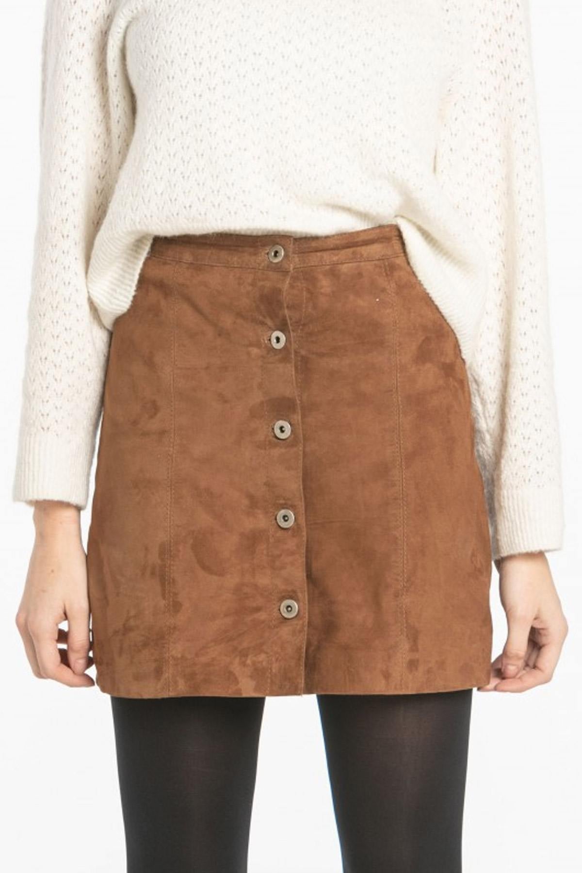 Damen Rock/kleid Rose Garden JUBIGAEL GOAT SUEDE COGNAC  — Ansicht 4