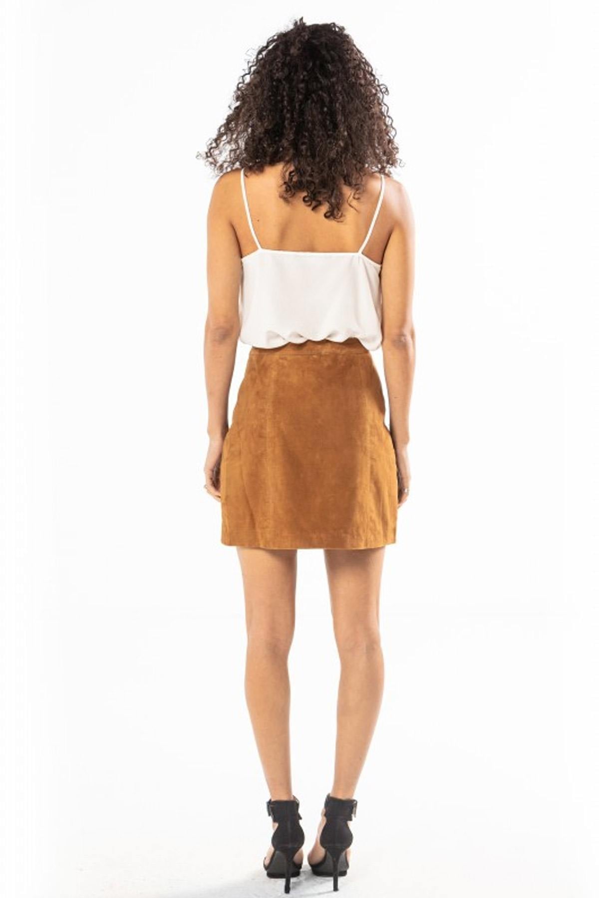 Damen Rock/kleid Rose Garden JUBIGAEL GOAT SUEDE COGNAC  — Ansicht 3