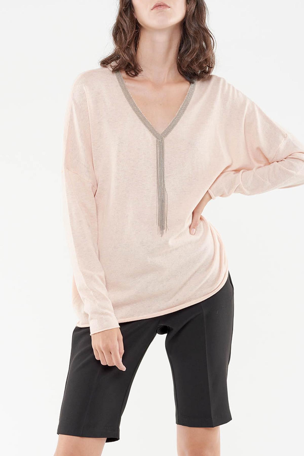 Maglione/felpa Donna Le Temps Des Cerises PULL F MANAE CREAM TAN — vista 5