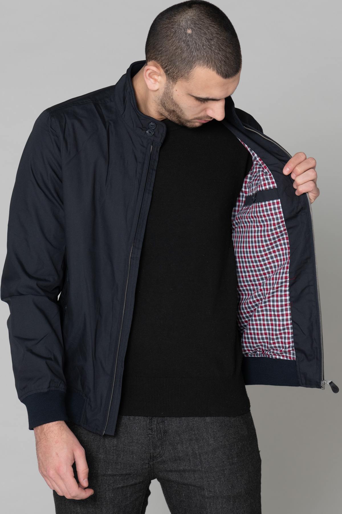 Giacche Uomo Schott CABL1220 NAVY — vista 4