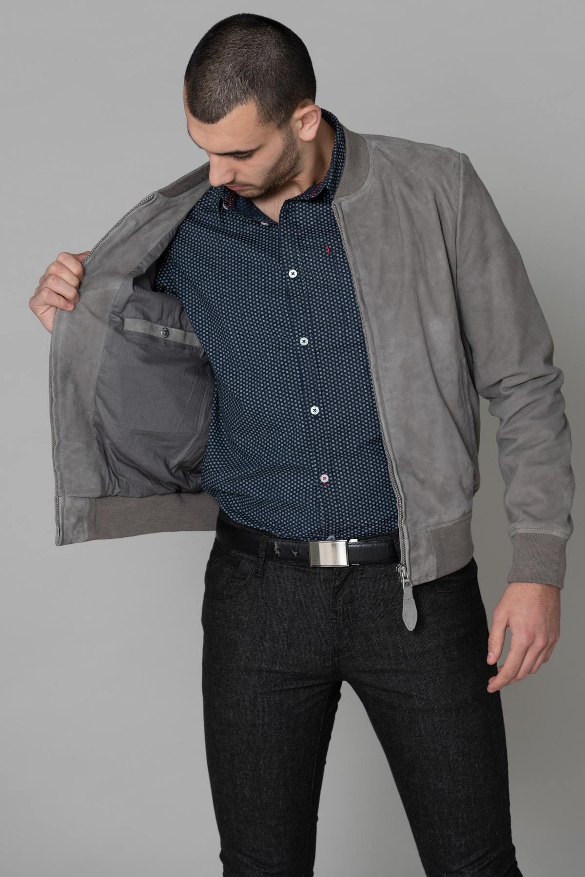Chaqueta Hombre Schott LC300 LIGHT GREY — vista 4