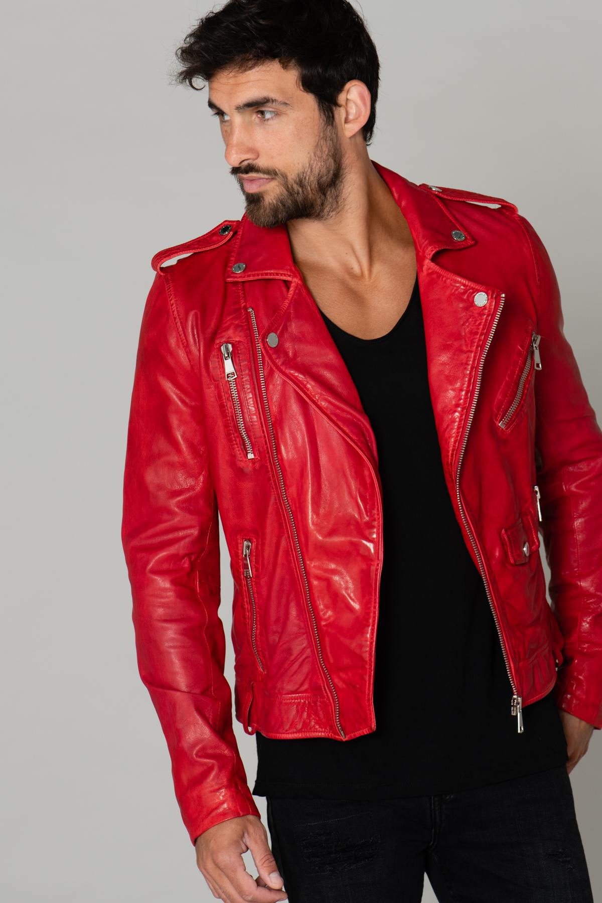 Blouson homme redskins SPEEDSTER RETRO RED - cuir-city.com