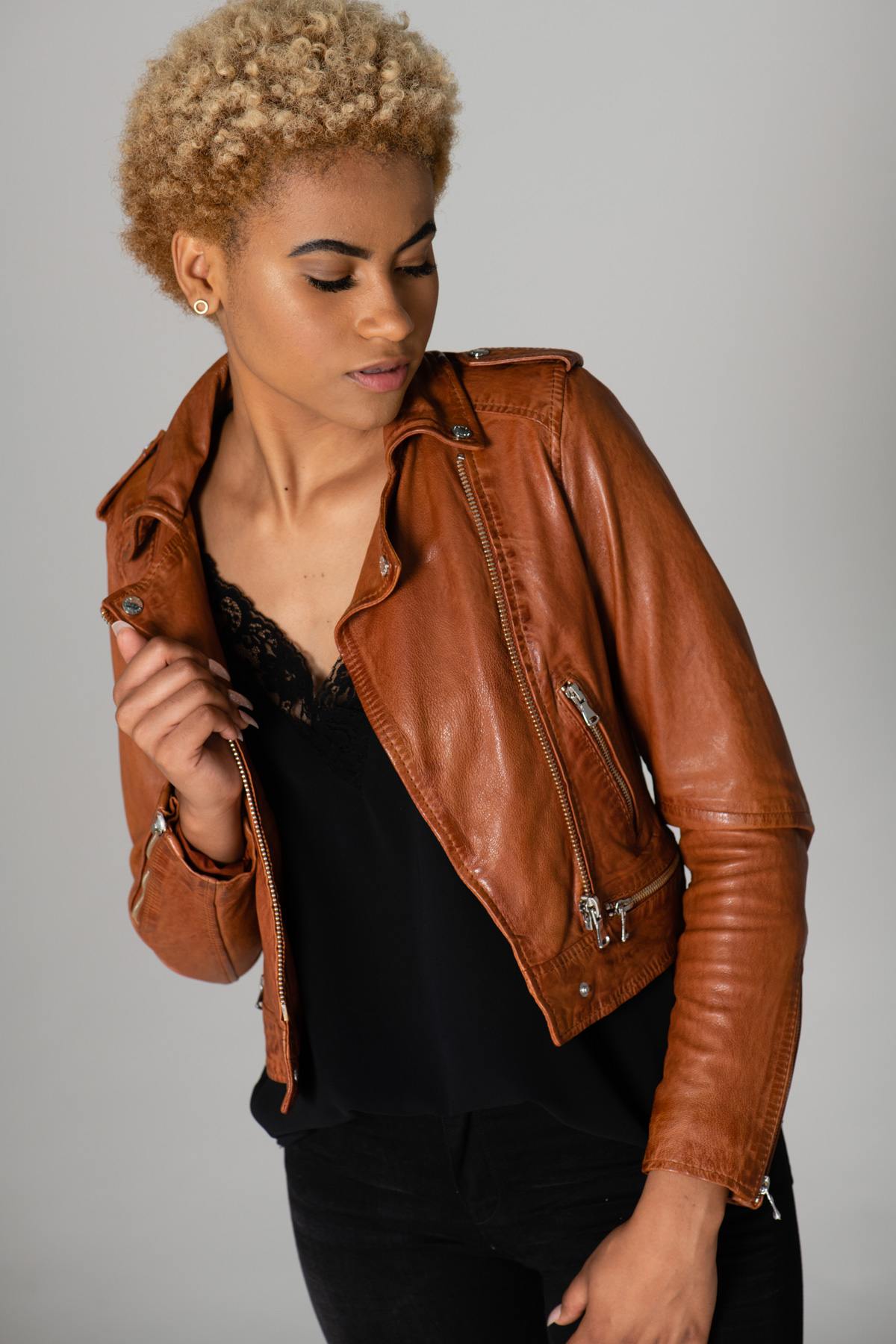 Damen Jacke Oakwood KYOTO COGNAC 507 — Ansicht 1